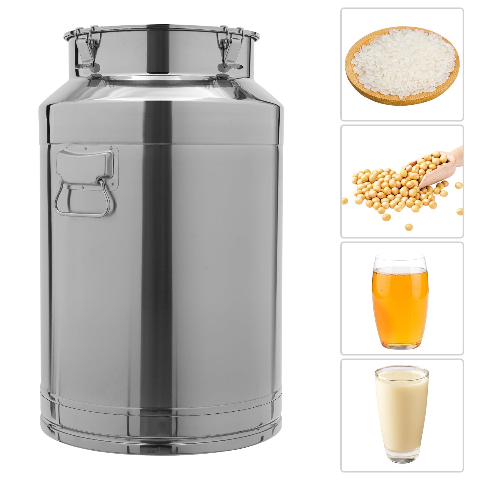 Premium 304 Stainless Steel 20 Gallon (76L) Milk Can with Airtight Lid - Heavy Duty Food Grade Container for Milk, Wine, Brewing & Storage - Ideal for Dairy Farms, Home Brewing & Commercial Use