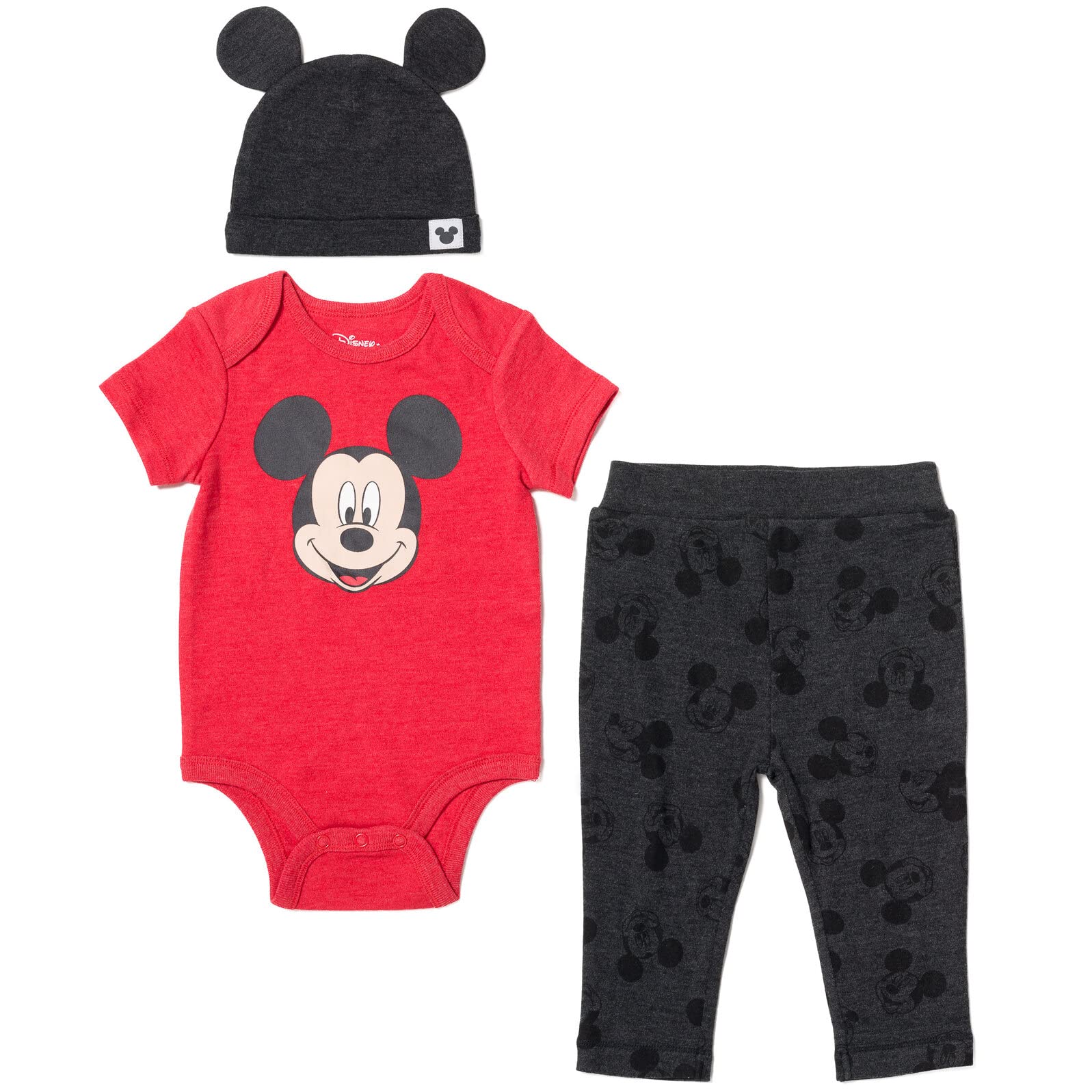 Disney Baby Outfit Set - Mickey Mouse, Minnie Mouse, Lion King & Winnie The Pooh 3-Piece Bodysuit, Pants & Hat for Newborn to Infant | Perfect for Photo Shoots, Birthday Gifts & Everyday Wear