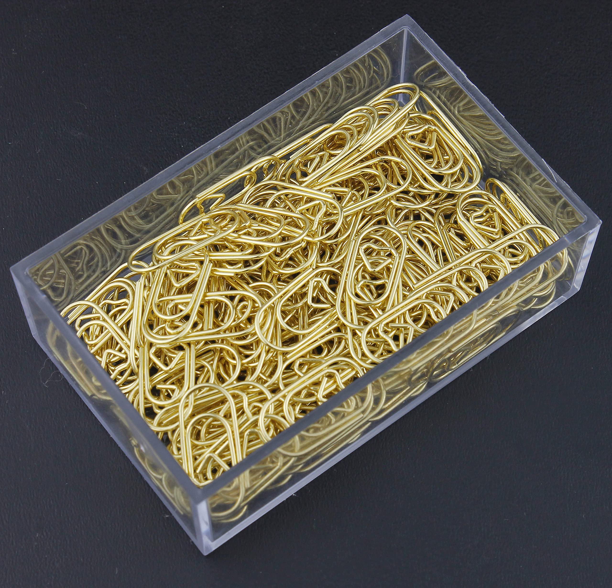 200 Pcs Gold Heart Shaped Paper Clips - Smooth Finish Mini Office Supplies, Non-Skid Stainless Steel Cute Paperclips for School, Office & Crafting - Perfect for Scrapbooking, Note-Taking & Gift Wrapping