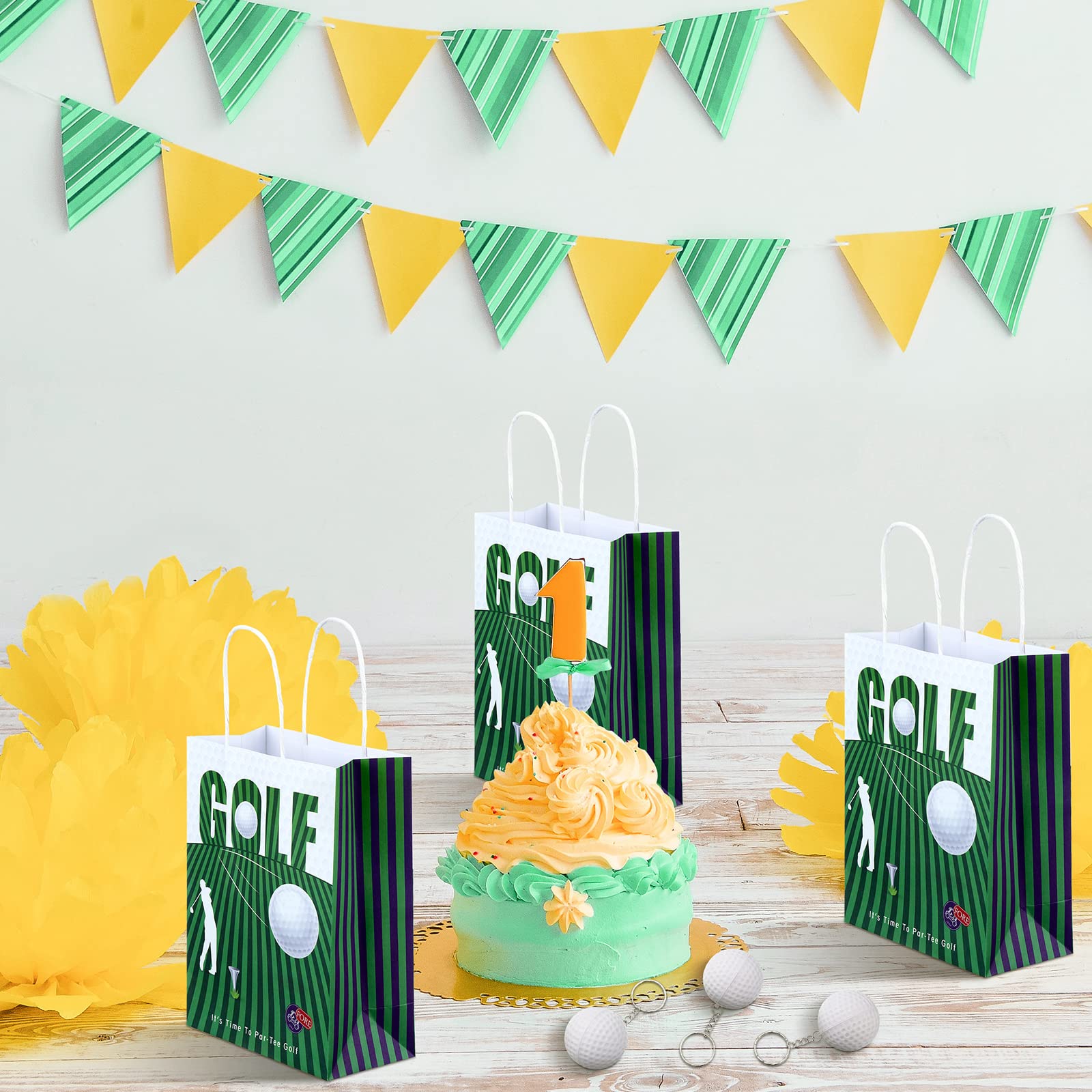 98 Pcs Golf Party Favor Set - Golf Ball Keychains, Ballpoint Pens, Stress Balls & Stickers - Perfect for Sports Themed Birthday Parties, Golf Tournaments & Corporate Events