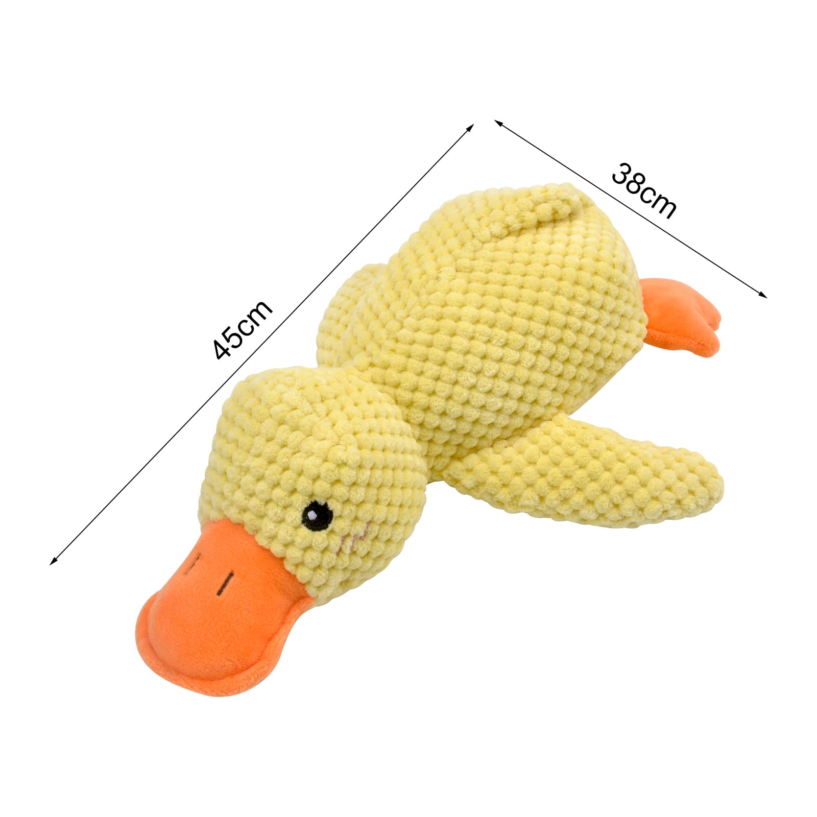 Quack Quack Duck Dog Toy - Squeaky Interactive Chew Toy for Dogs, Durable Calming Duck Puppy Toy with Noise (Yellow) - Perfect for Playtime, Anxiety Relief & Training