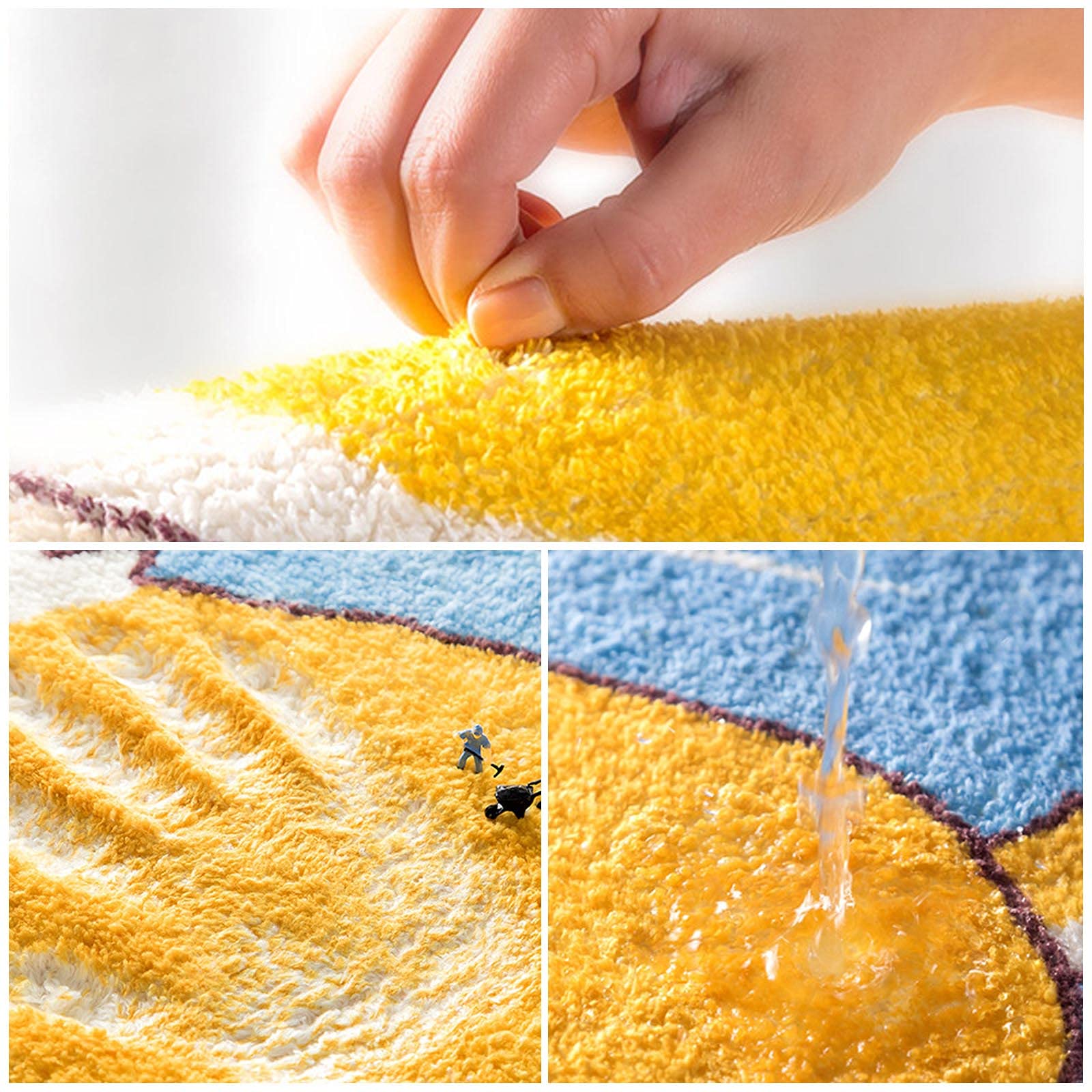 Savannan Non-Slip Bathroom Rug - Soft Plush Microfiber Shaggy Bath Mat with Water Absorbent Wood Grain Design, 20