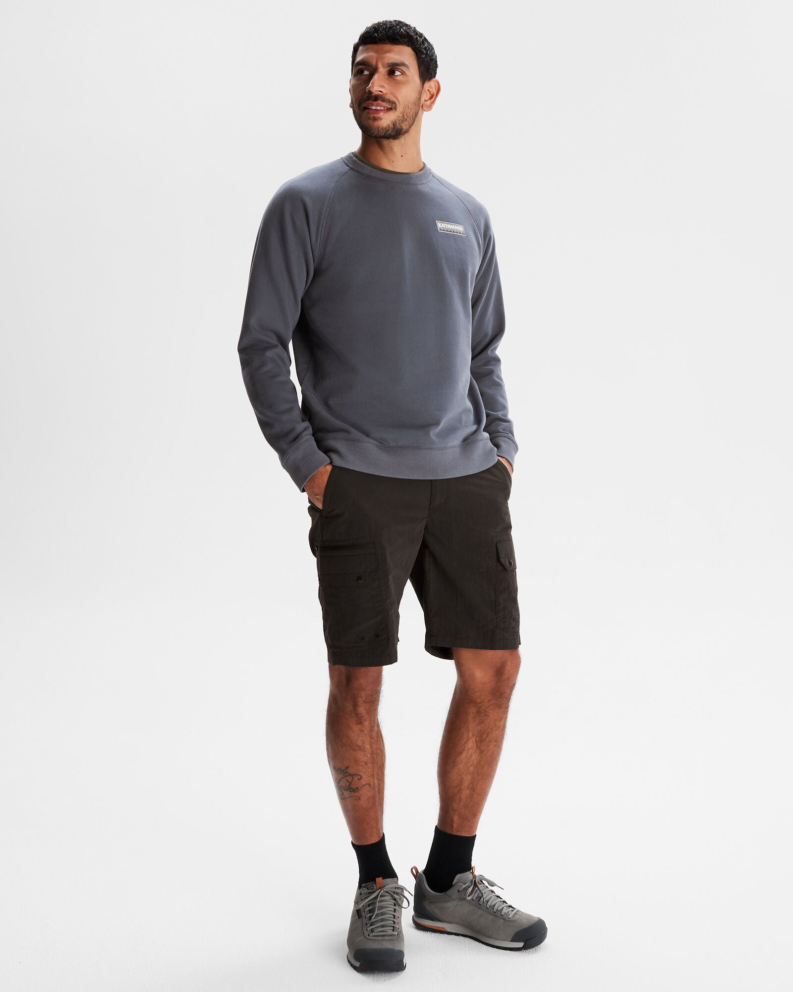Heritage Logo Men's Lightweight Crewneck Sweatshirt - Mid Navy | Casual Wear, Street Style & Everyday Comfort