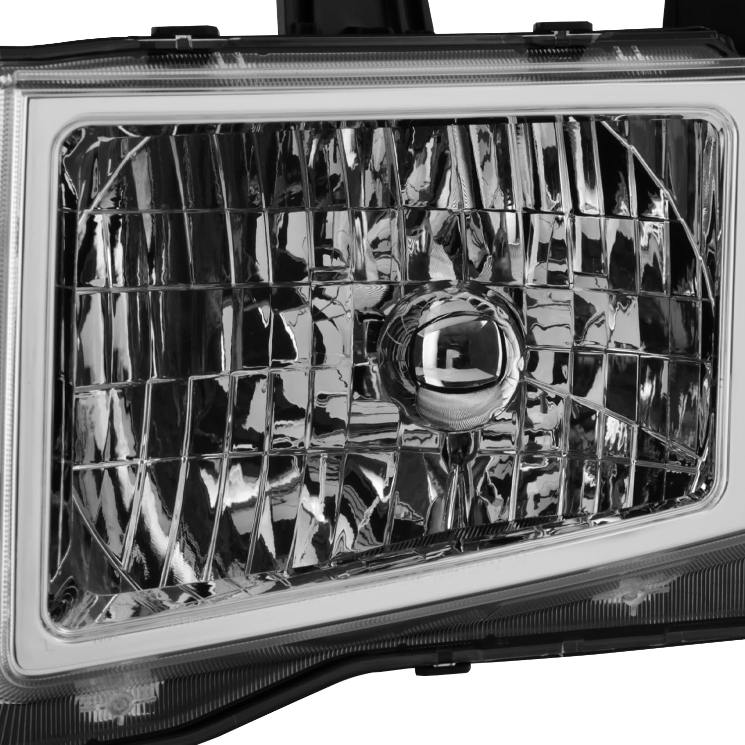 AKKON Chrome Bezel Headlights for Honda Ridgeline - OE Replacement Driver & Passenger Side Head Lamps Pair - Perfect for Night Driving & Off-Road Adventures