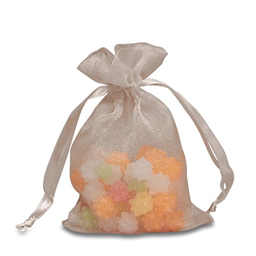 30 Pack 3 Inch Silver Crystal Organza Gift Bags for Wedding Favors, Party Decorations, Jewelry Packaging and Special Occasions