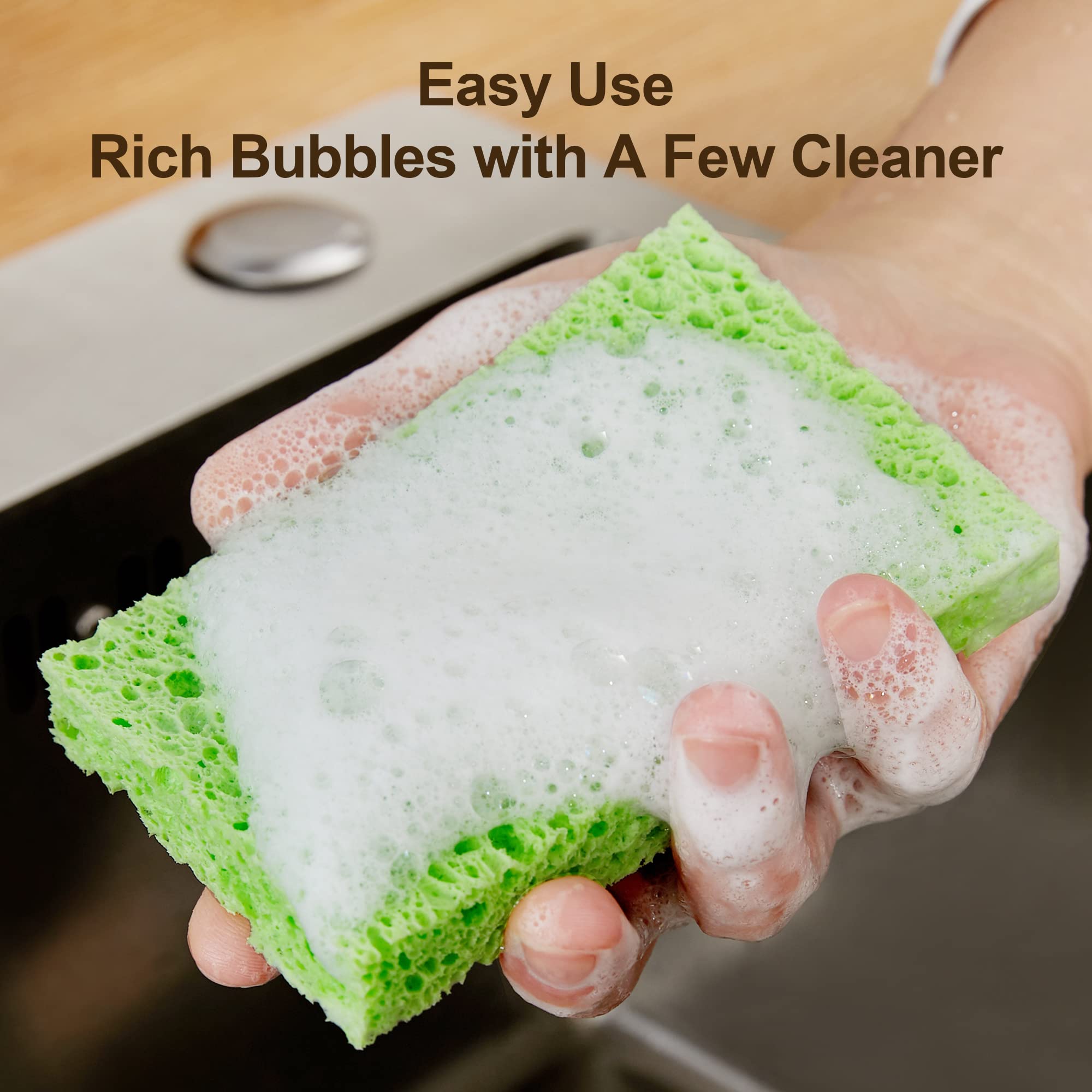 JOYMOOP Compressed Cellulose Sponges for Kitchen - 12 Pack Non-Scratch Dishwashing & Household Cleaning Sponges | Eco-Friendly, Colorful Scrub Sponges for Dishes, Countertops & Bathroom Cleaning