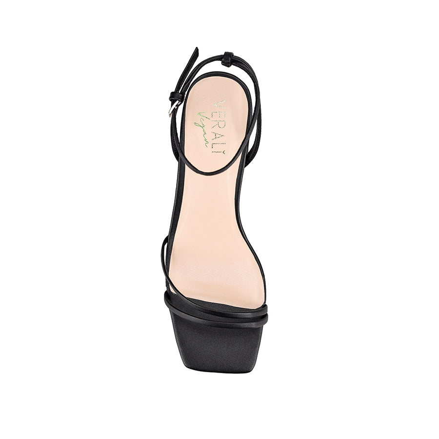 Stevie Block Heel Sandals for Women - Comfortable Black Chunky Heel Shoes for Summer, Wedding, Party & Office Wear