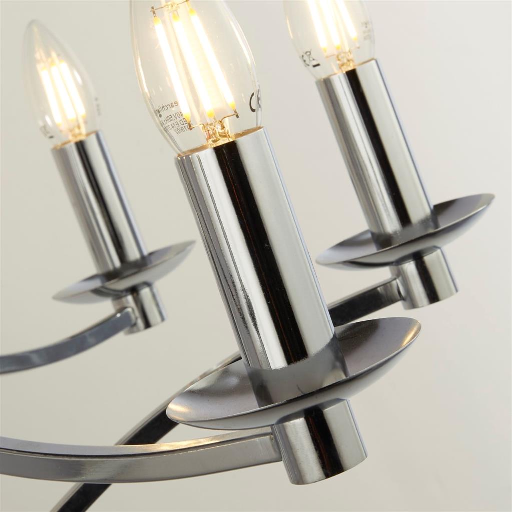 6/8 Light Ascot Multi-Arm Pendant Light Fixture in Antique Brass & Chrome Finish - Perfect for Dining Room, Kitchen Island, or Entryway Lighting