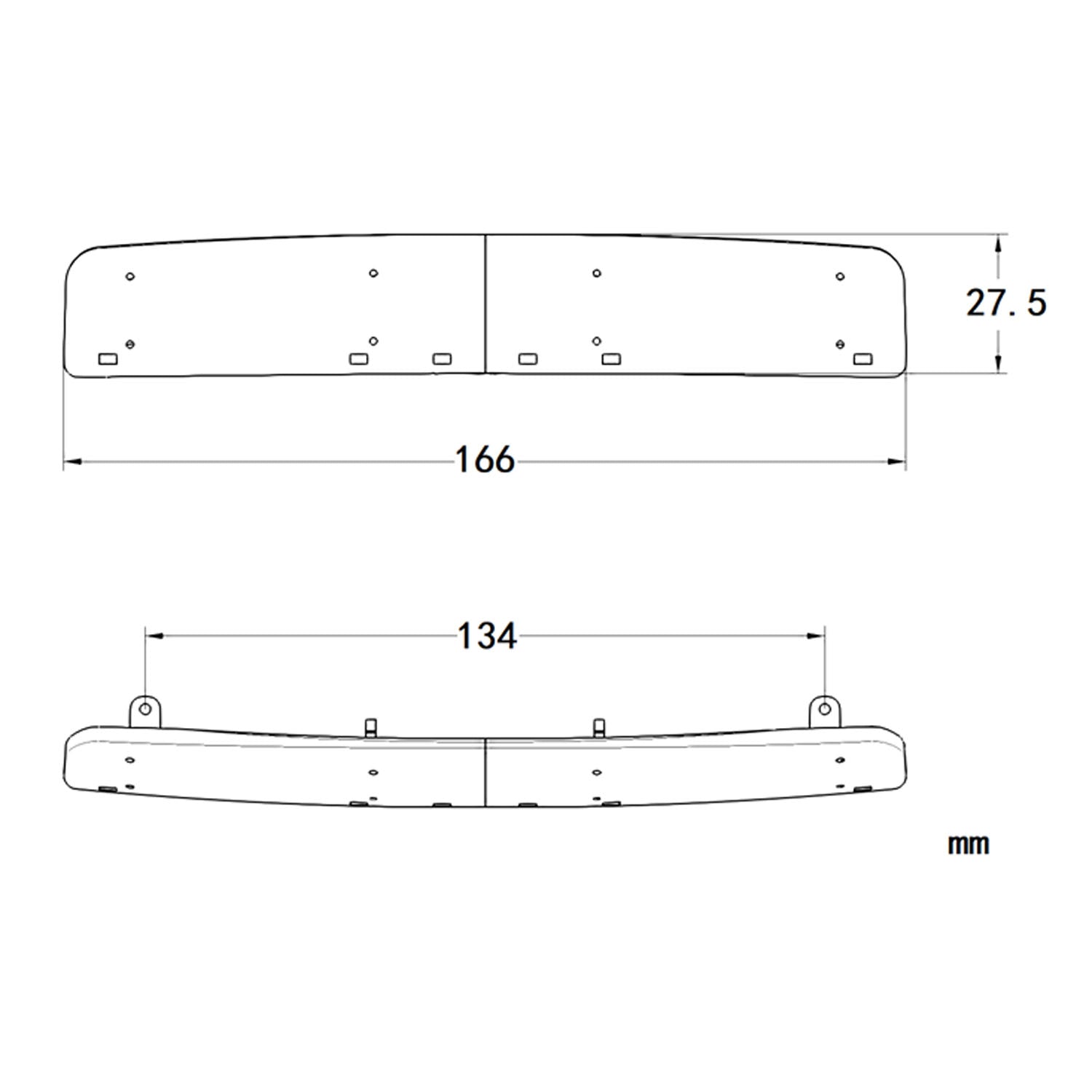 1/14 Scale RC Tractor Truck Sun Visor with 3V LED Lights - 166mm Plastic Upgrade Part for TAMIYA MAN TGX Models - DIY Remote Control Car Accessories for Night Driving & Model Display
