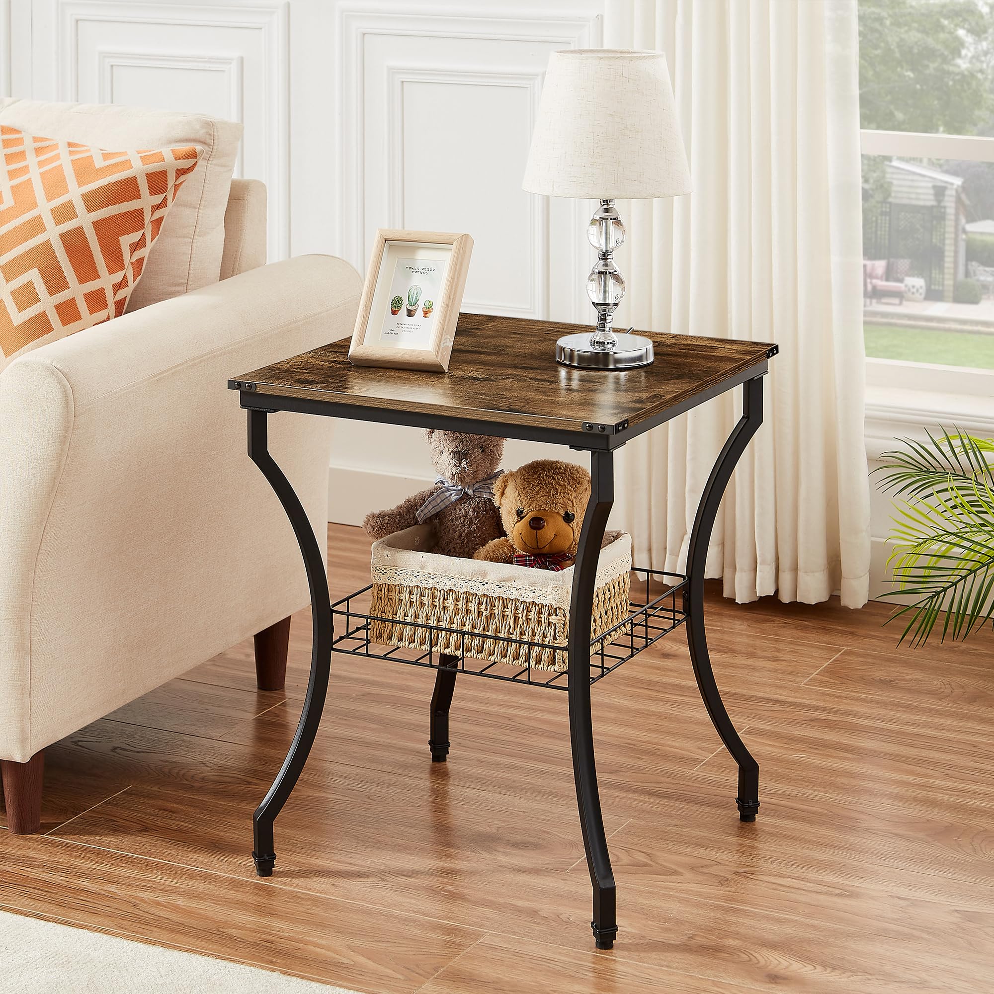 VECELO 3-Piece Living Room Table Set - Coffee Table & End Tables with Open Storage Shelves, Easy Assembly, Brown - Perfect for Apartments, Home Offices & Small Spaces | Living Room Furniture, Modern Home Decor