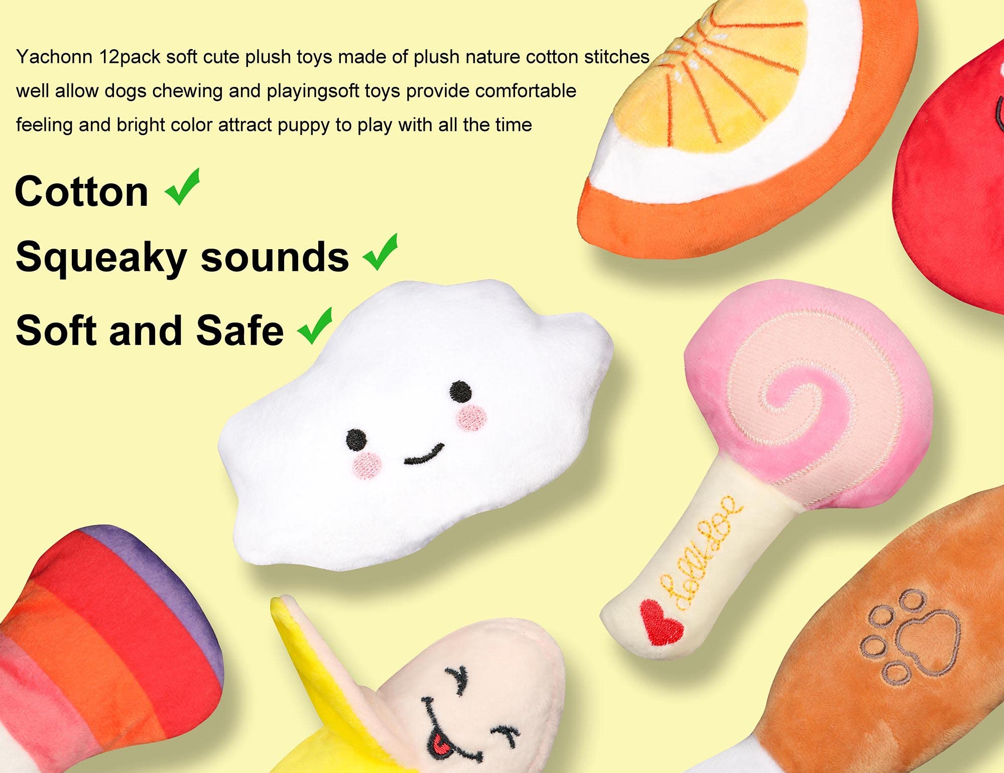 Durable 12-Pack Squeaky Plush Dog Toys for Puppies & Small Medium Dogs - Soft Chew Toys with Interactive Squeakers to Relieve Boredom (Multi Theme) - Perfect for Playtime, Training & Anxiety Relief