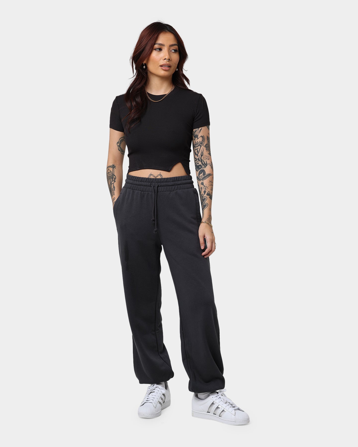 Adidas Women's Running Sweatpants - Carbon Grey Athletic Joggers for Workouts, Yoga & Lounge Wear - Comfortable Fleece Pants for Women