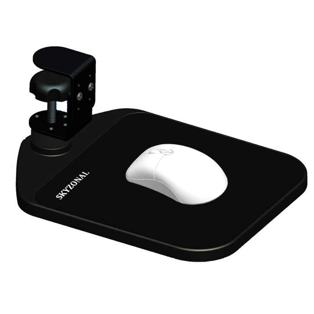 SKYZONAL Ergonomic Mouse Platform - Under Desk Wrist Support Mouse Pad (Black) for Office & Gaming - Reduce Wrist Pain & Improve Comfort