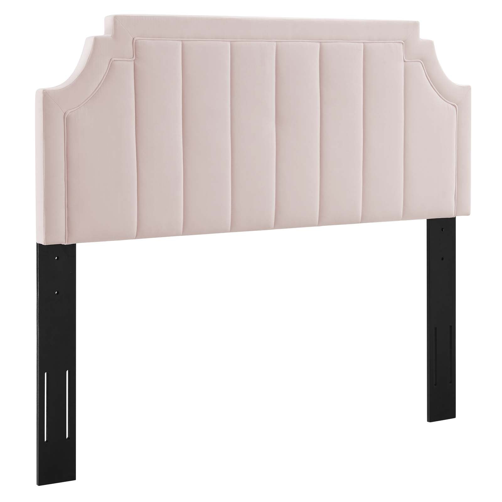 Alyona Channel Tufted Performance Velvet Headboard - Queen Size Upholstered Bed Headboard with Nailhead Trim - Perfect for Bedroom Decor & Luxury Master Suite Upgrade