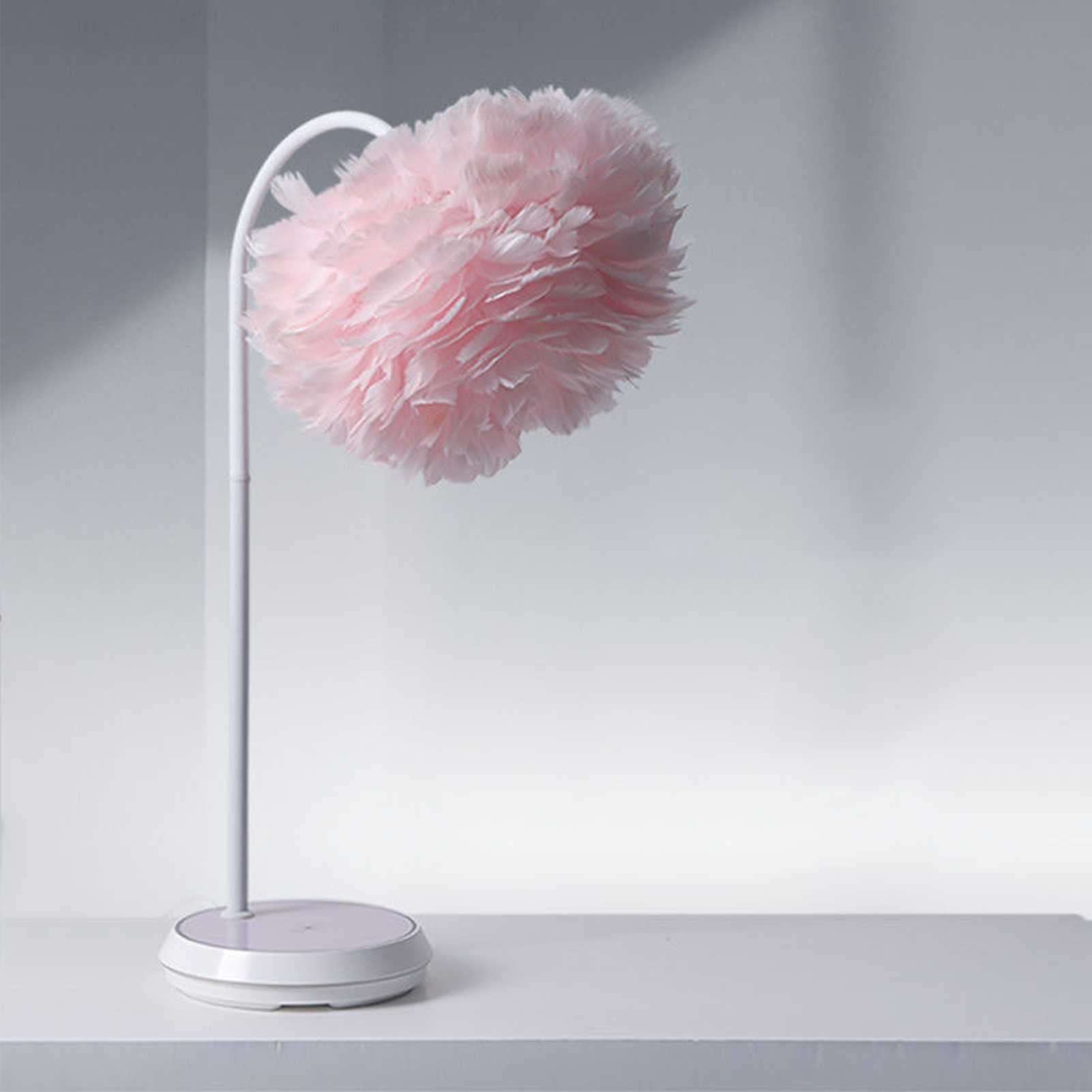 HZRU Feather Decorative Table Lamp with Bluetooth Speaker, LED Night Light, Wireless Charging - Romantic Bedroom Lighting for Girls, Perfect Birthday Gift & Home Decor for Bedside, Living Room, Nursery