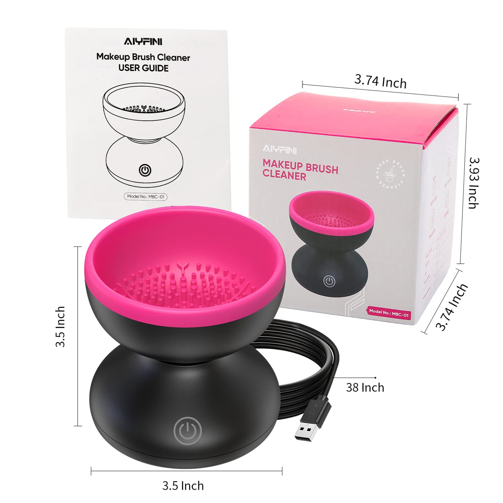 Alyfini Electric Makeup Brush Cleaner - Fast Cleaning for Brushes & Sponges | Portable Beauty Tool for Home & Travel