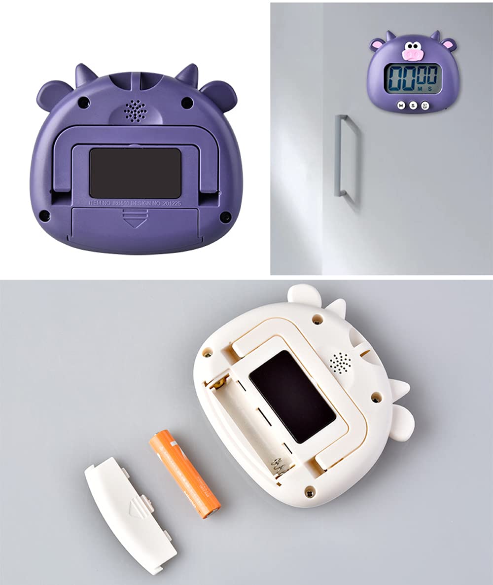 Cartoon Calf Kitchen Timer - 99 Minute Digital Cooking Timer with Loud Alarm, Countdown Clock for Baking, Cooking, Studying & Classroom (Blue)