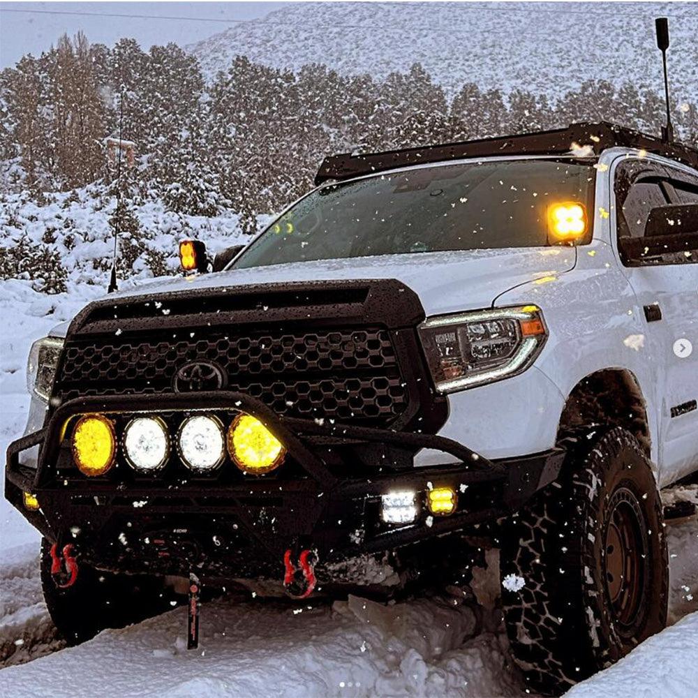 2-Pack 7 Inch 230W 33332LM 360 PRO Series Offroad LED Light Bar with Custom Lens & Optional Amber/Black Covers - Compatible with Jeep Wrangler JL JK TJ - Perfect for Off-Roading, Night Driving & Adventure Vehicles