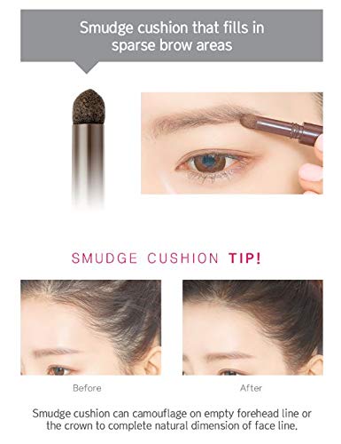 BOM 3-in-1 Eyebrow Pencil with Blender & Spoolie - Waterproof, Long-Lasting, Natural Look - Choco Brown - Perfect for Everyday Makeup, Travel & On-the-Go Touch Ups