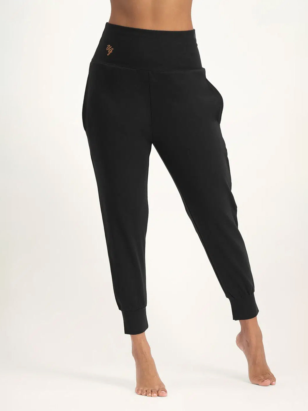 Urban Goddess Bhumi Yoga Pants - Onyx Black | High Waisted Workout Leggings for Women | Perfect for Yoga, Gym & Lounge Wear