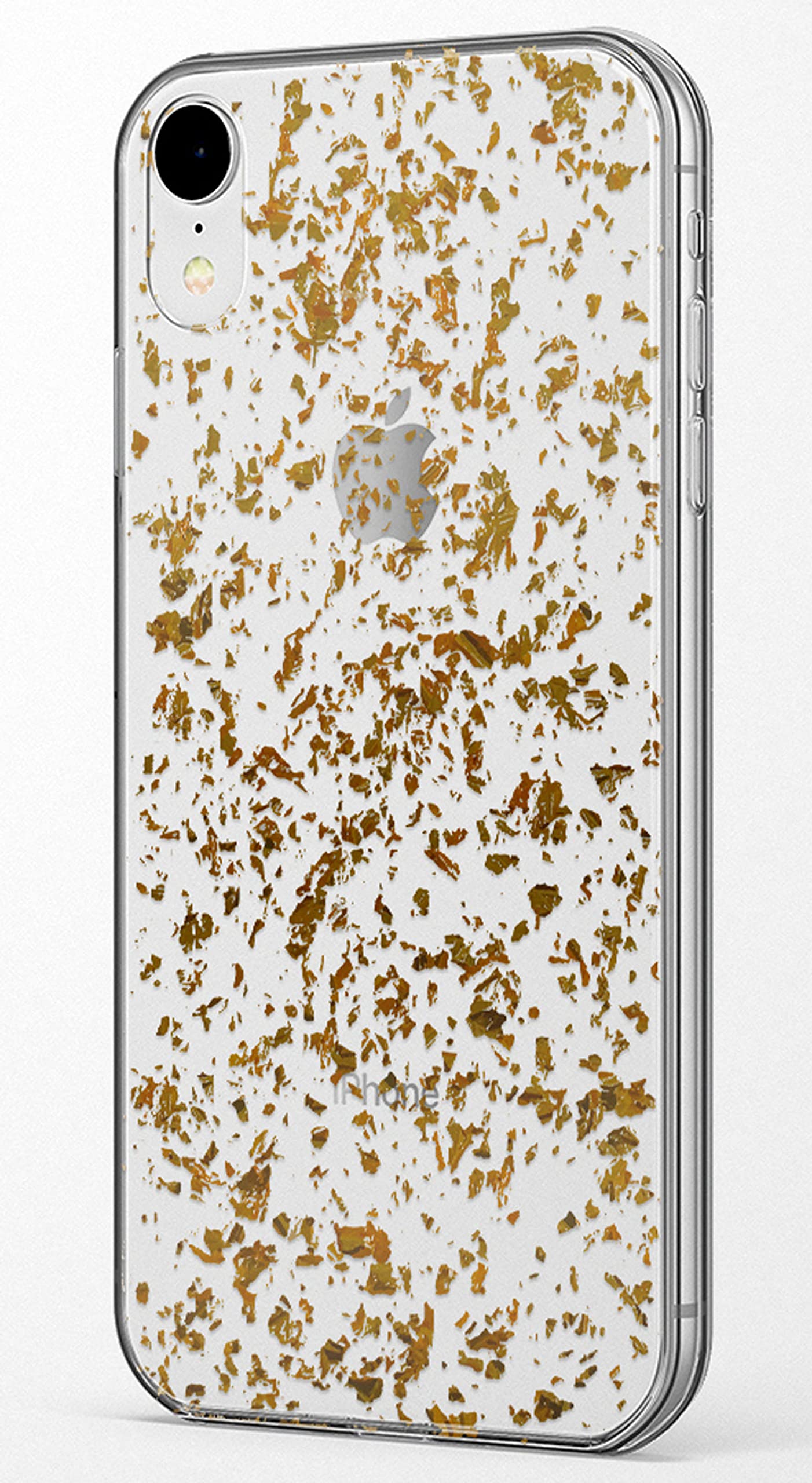 Casely iPhone XR Case - Rose Gold Flaked Clear Protective Phone Cover | Slim Fit, Shockproof & Scratch Resistant | Perfect for Everyday Use, Work & Travel