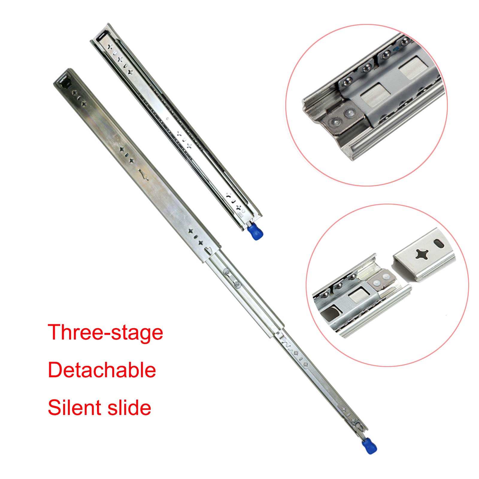 Heavy Duty Ball Bearing Drawer Slides - Full Extension 242 lbs Capacity (1 Pair) - Easy Install for Cabinets, Dressers, Toolboxes & Workshop Furniture