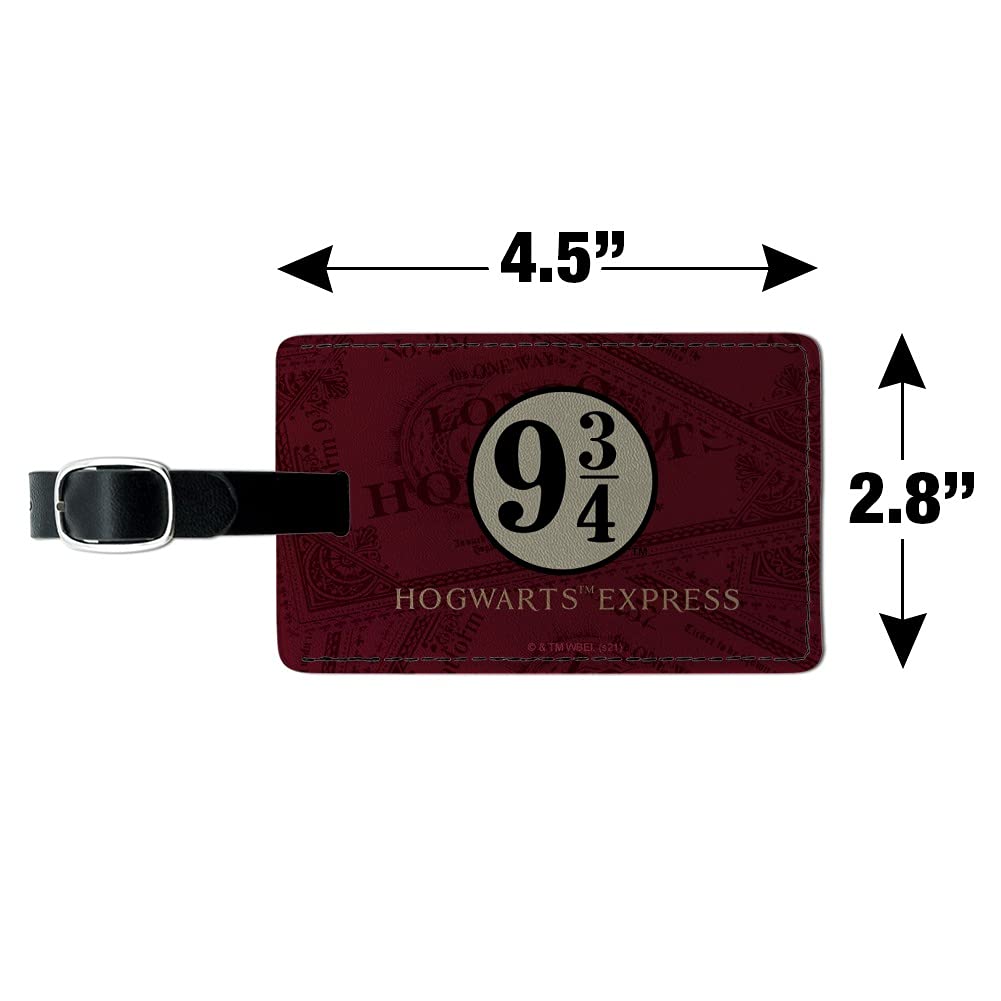 Harry Potter Hogwarts Express Leather Luggage Tag - Personalized ID Card Holder for Suitcases, Backpacks & Travel Bags - Perfect for Harry Potter Fans & Travel Enthusiasts
