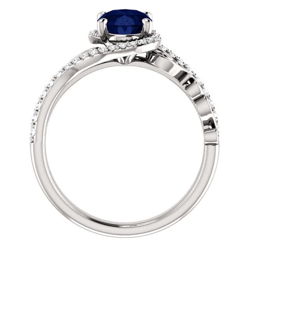2.8 Carat Oval Cut Blue Diamond Filigree Swirl Engagement Ring for Women - 925 Sterling Silver with White, Rose or Yellow Gold Finish (Rose Gold, Size 10) | Perfect for Proposals, Anniversaries & Special Occasions