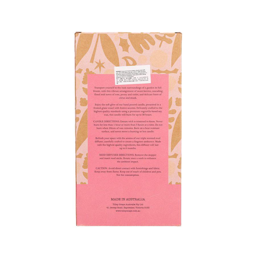 TILLEY Rose Meadow Scented Candle & Reed Diffuser Gift Set - Aromatherapy Home Decor for Relaxation & Romantic Ambiance | Perfect for Bedroom, Bathroom & Living Room