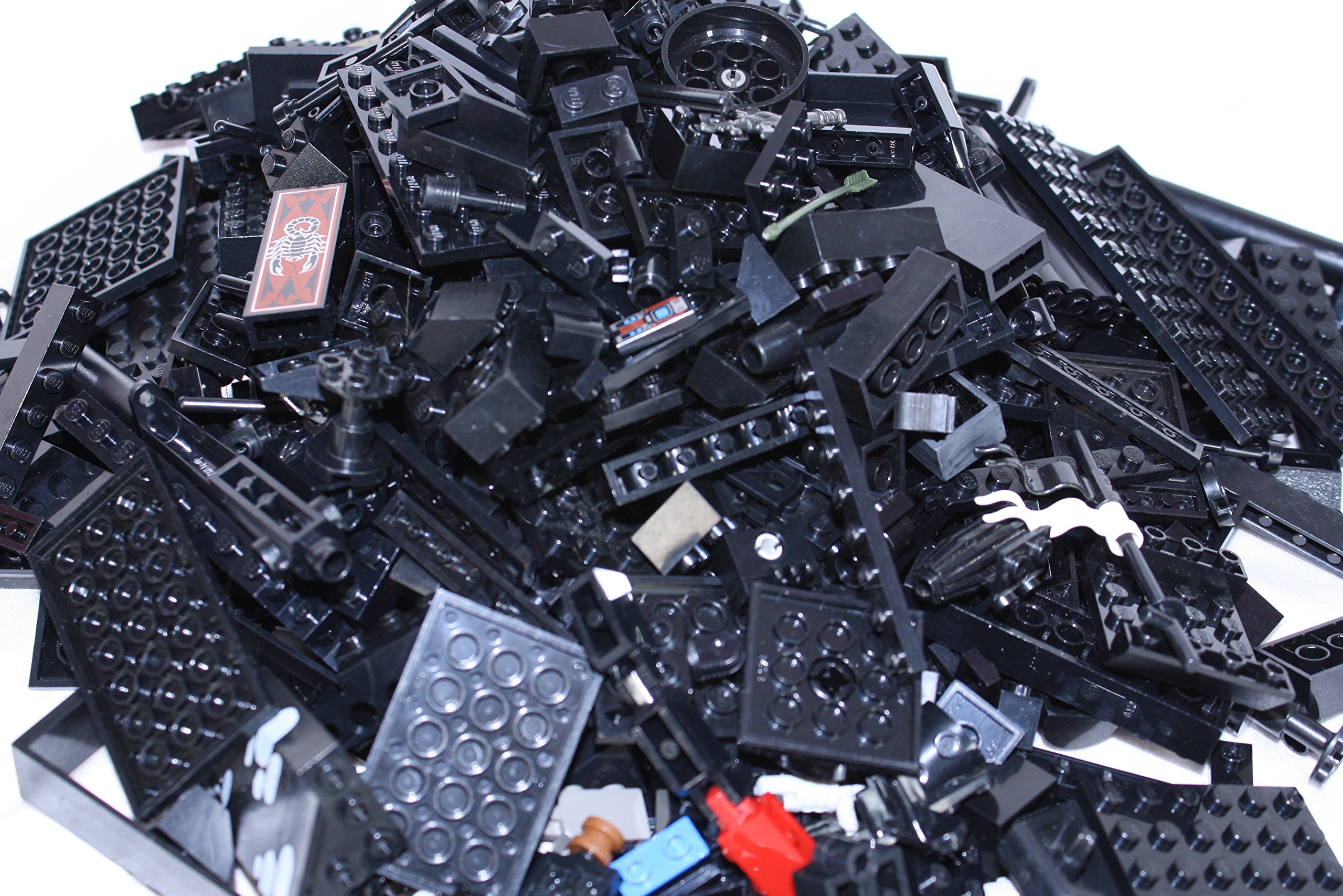 1 Pound Bulk Black LEGO Bricks & Plates - Assorted Sizes for Creative Building | Perfect for MOC Models, DIY Projects & Kids STEM Activities
