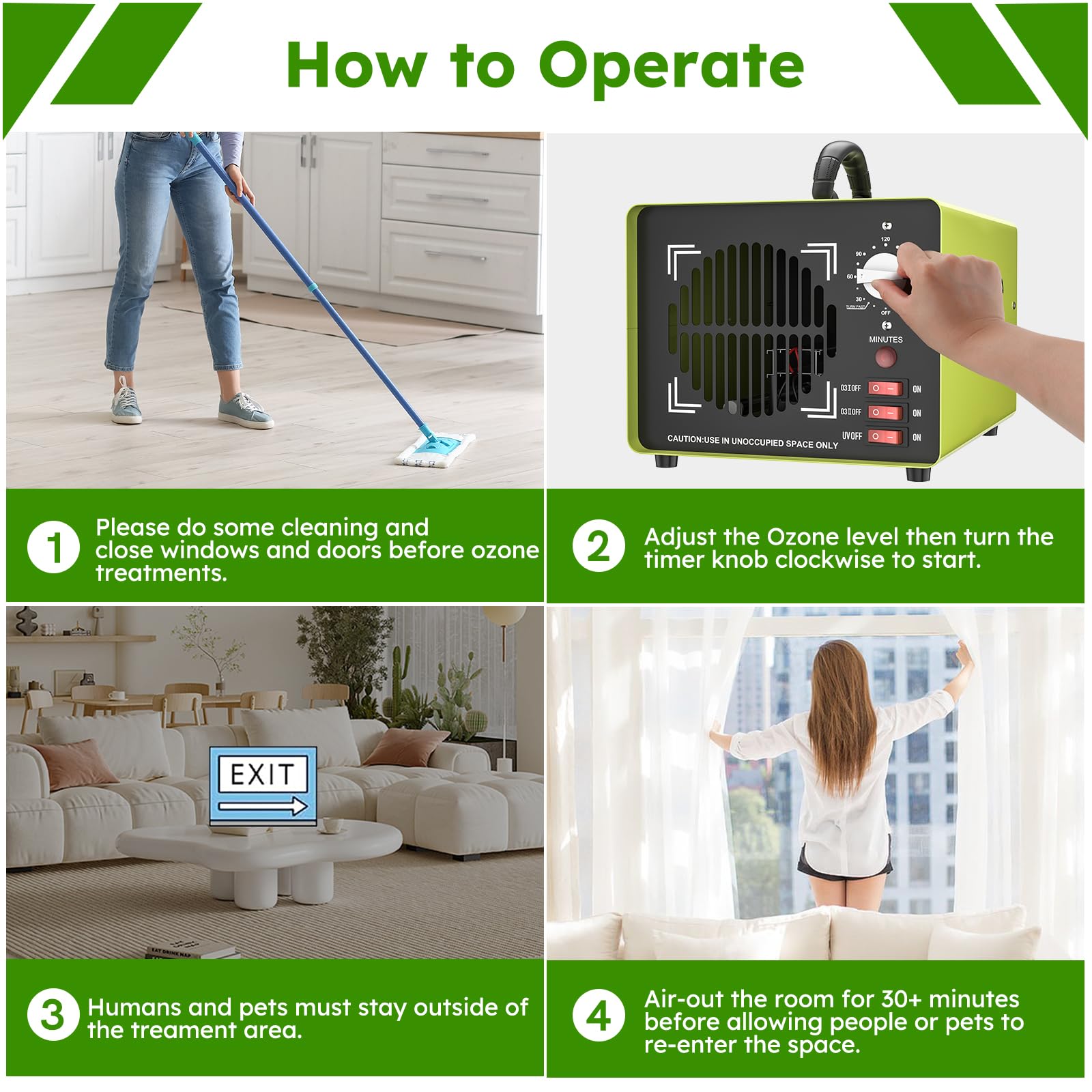 Dual Ozone Plate 25g/50g Odor Eliminator Machine - Industrial & Home Air Purifier with Ionizer for Large Spaces | Eliminates Smoke, Pet Odors & Mold in Basements, Offices & Restaurants