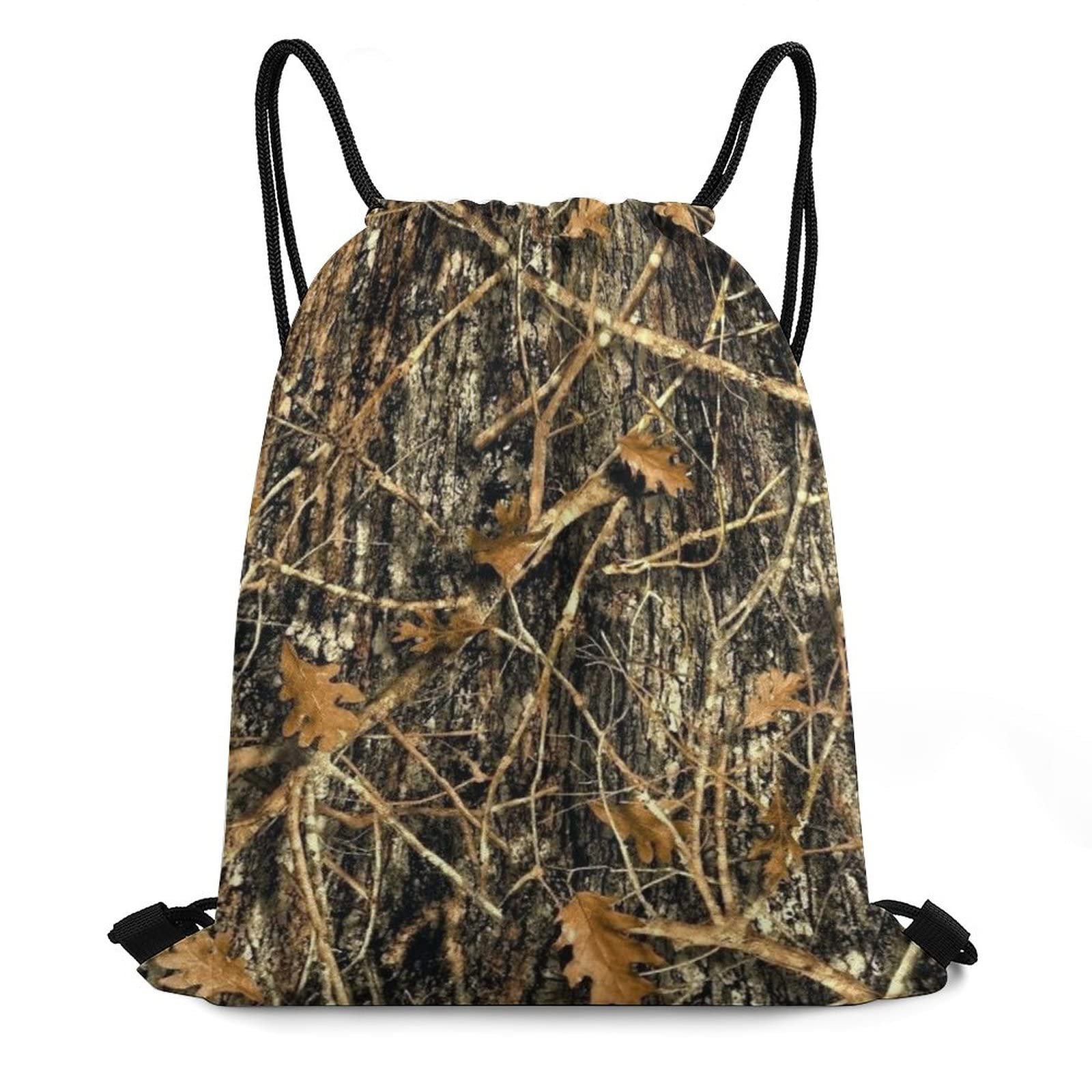 Waterproof Camo Drawstring Backpack - Lightweight Outdoor Sports Gym Sack with Double-Sided Print - Durable Travel Yoga Bag for Men, Women, Boys & Girls - Perfect for Hiking, Gym, School & Beach Activities