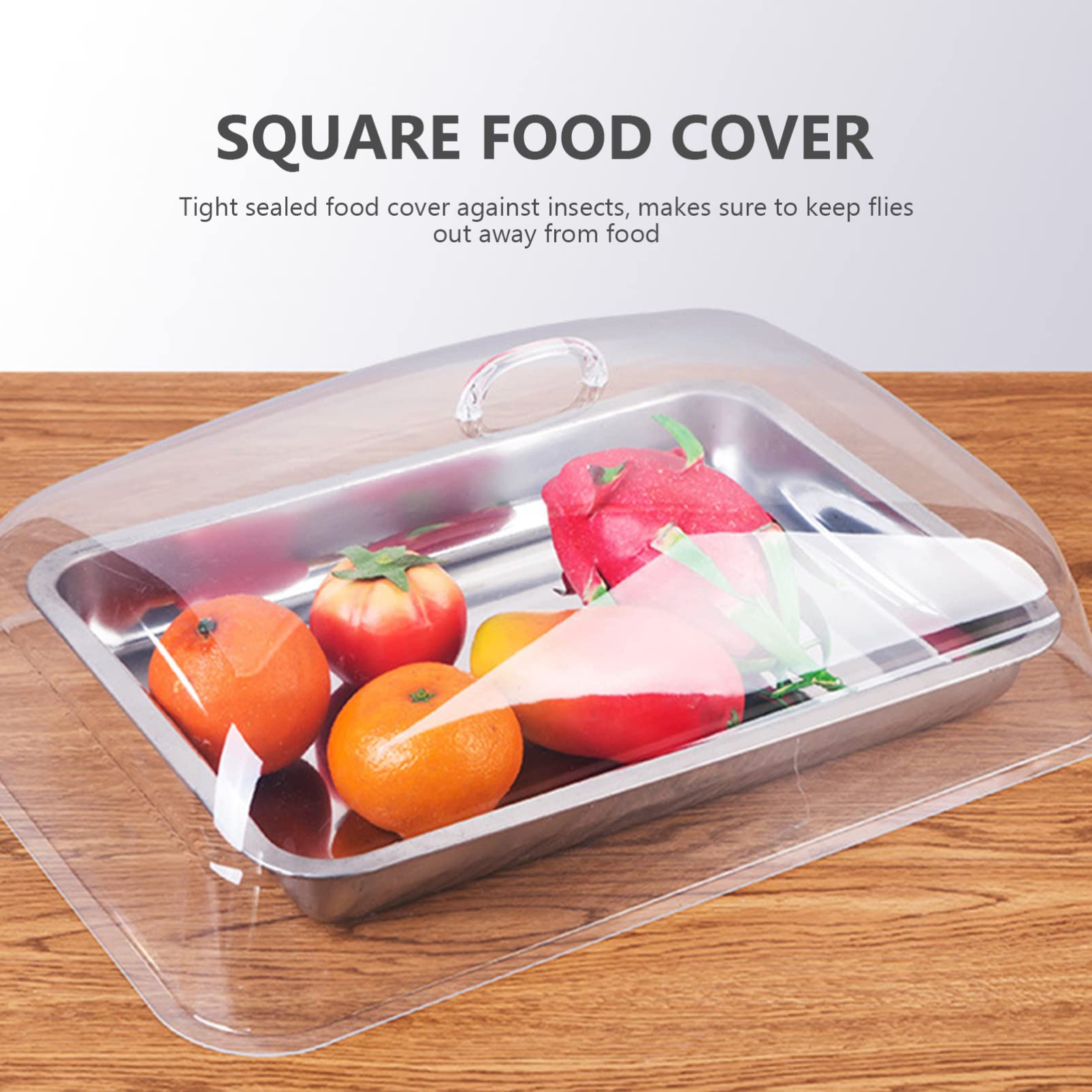 Rectangular Cake Dome Cover - Transparent Food Dish Cover & Fly Screen Protector for Desserts, Candy, Cake, Fruit - Perfect for Parties, Picnics, and Kitchen Display