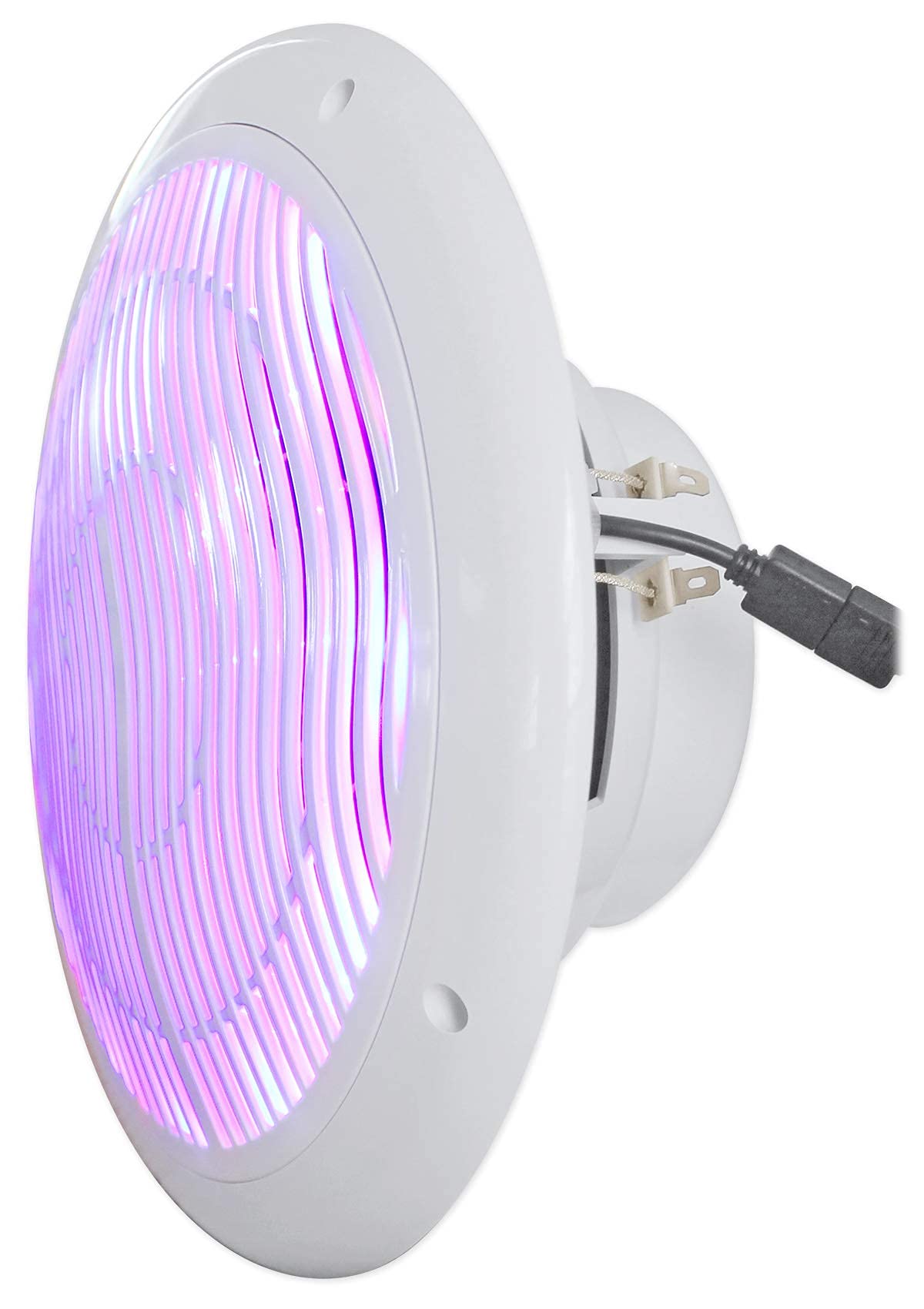 Rockville RMC80LW 8 Inch 1600W White Marine Speakers with Multi-Color LED Lights & Remote Control - Perfect for Boats, Pools, and Outdoor Parties