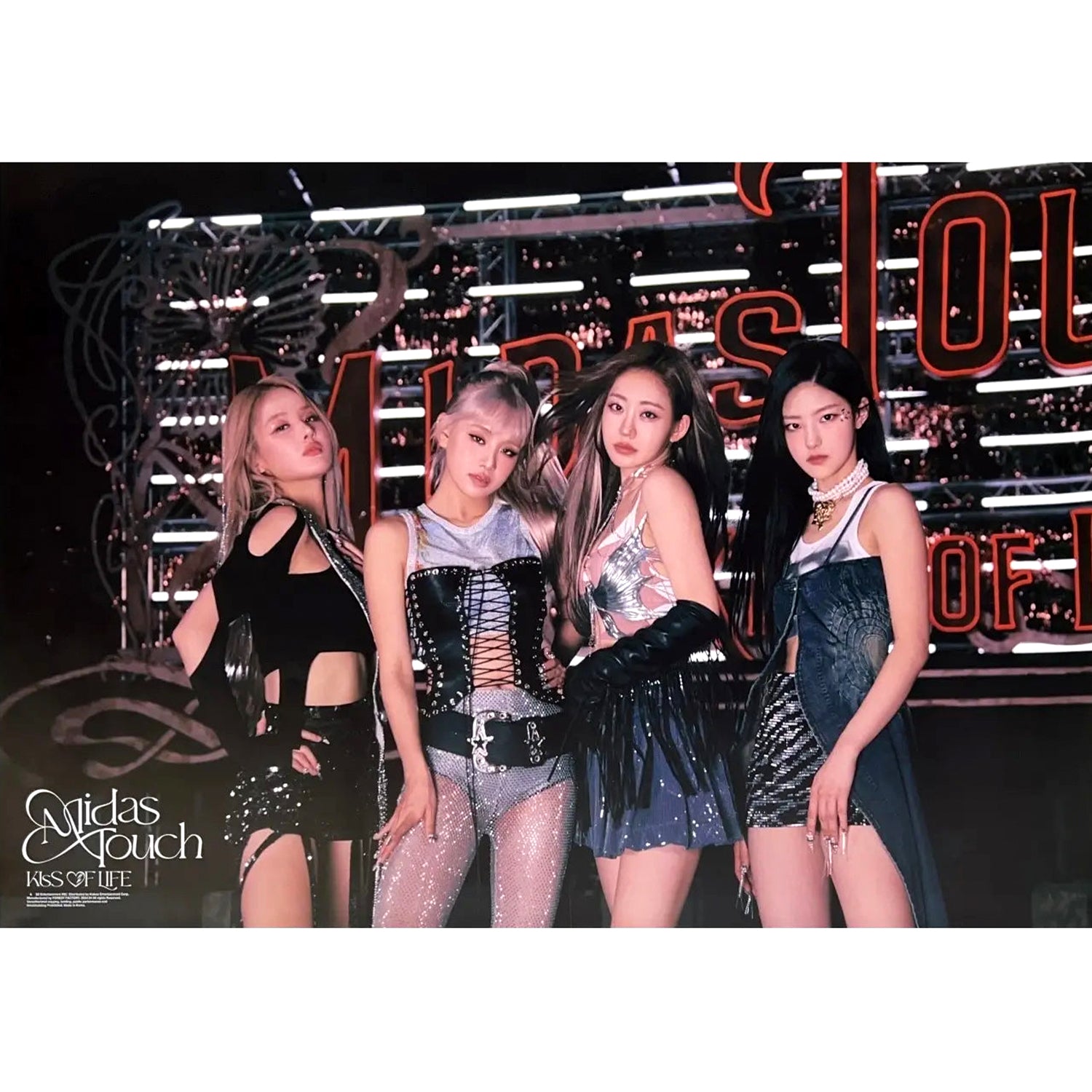 KISS OF LIFE 1ST SINGLE ALBUM 'MIDAS TOUCH' Official Poster - Limited Edition K-Pop Merchandise for Fans, Room Decor & Music Collectors