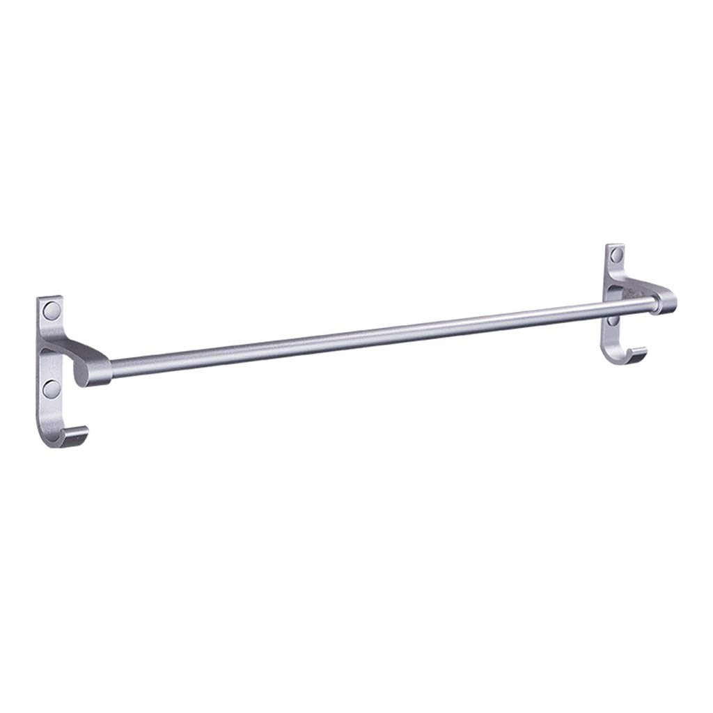 CAIFENG Space-Saving Aluminum Towel Bar - No Drill Wall Mounted Bathroom Towel Rack with Gray Brackets for Modern Homes & Apartments - Perfect for Small Bathrooms, Powder Rooms & Spa Areas