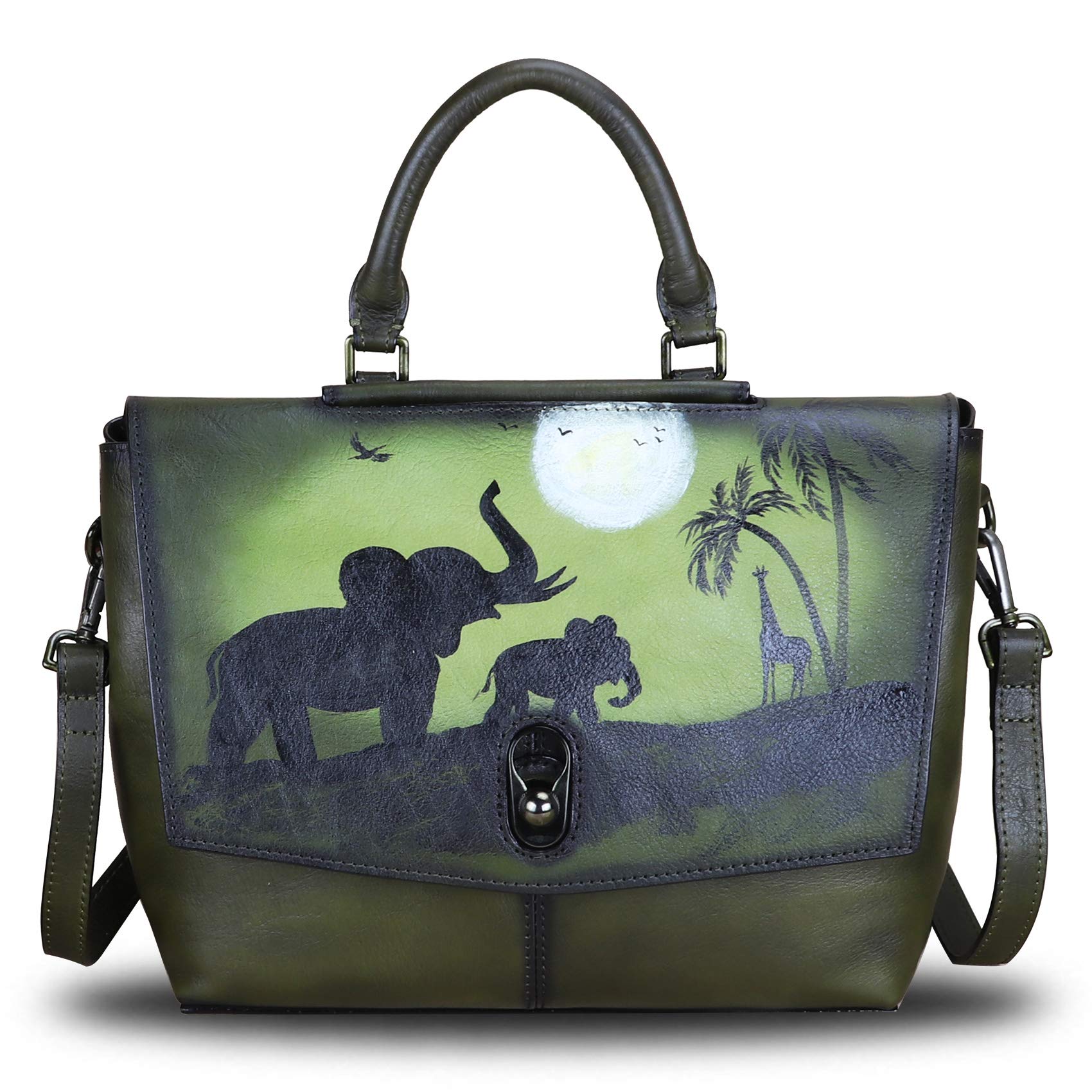 Genuine Leather Satchel Purses for Women - Large Capacity Shoulder Bag with Top Handle & Crossbody Strap - Perfect for Work, Travel & Everyday Use