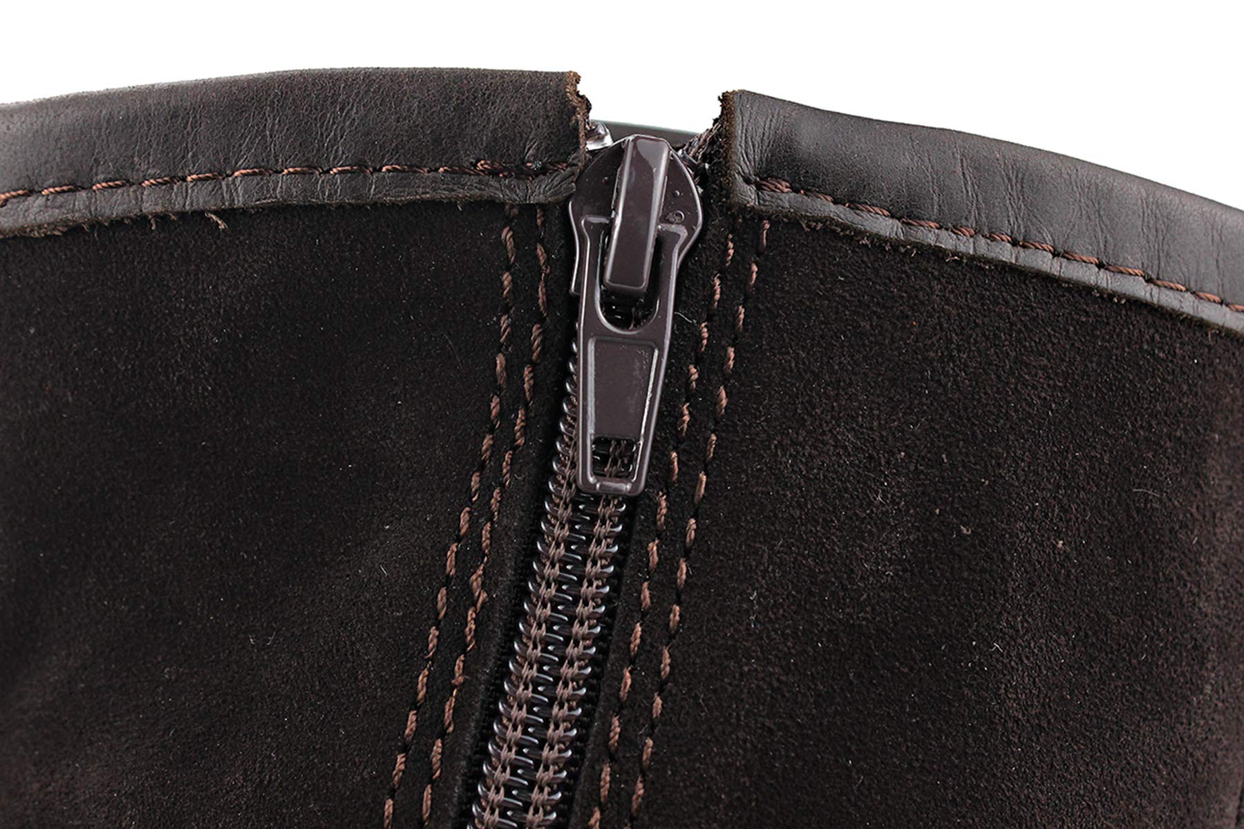 OSSTONE Men's Fashion Leather Chukka Boots with Zipper - Casual Motorcycle Shoes OS-5008-1-ABNH | Perfect for Riding, Daily Wear & Outdoor Activities