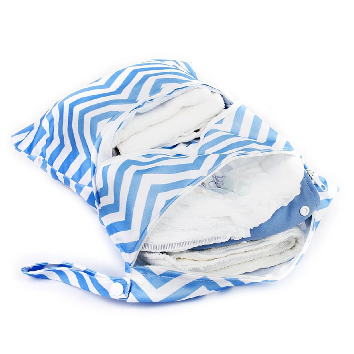 **ifundom 2-Pack Waterproof Baby Diaper Nappy Bags - 14.2x11.8 Inch Polyester Pouch for Travel, Daycare & On-the-Go (Blue)**
