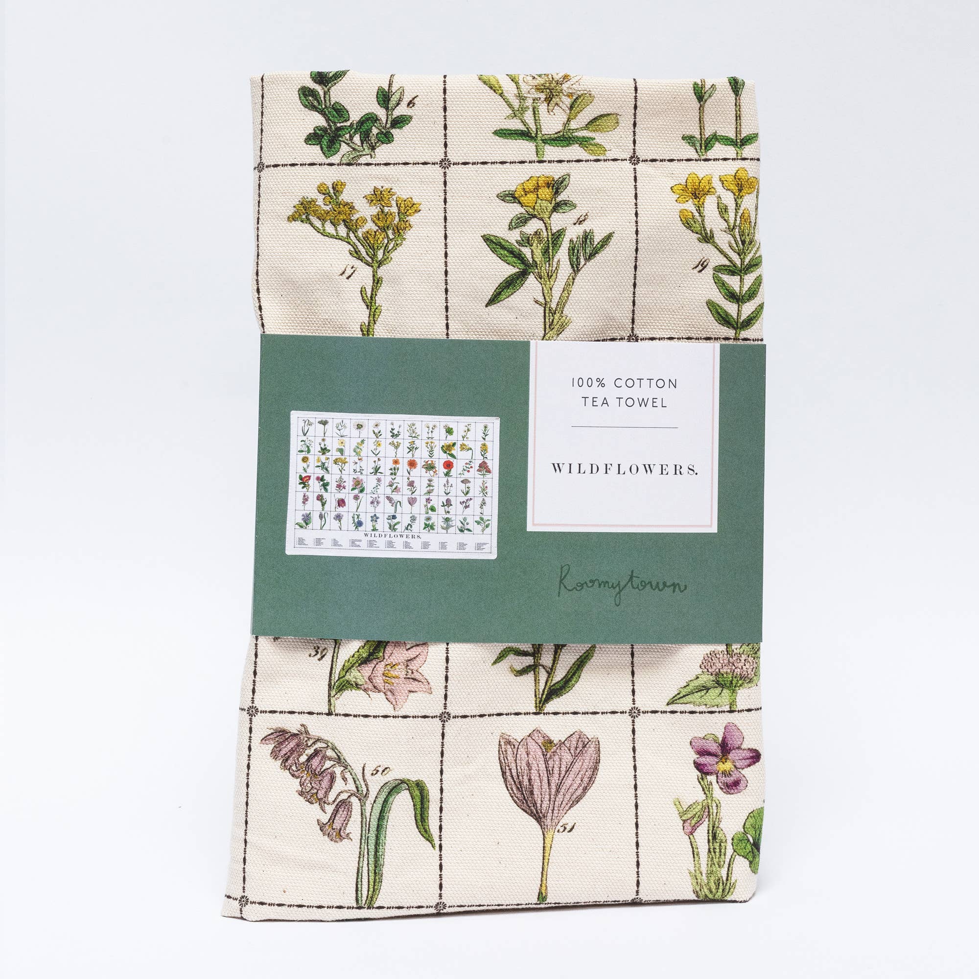 Premium Cotton Tea Towel with Wildflower Design - Absorbent & Eco-Friendly Kitchen Towel for Drying Dishes, Cleaning Countertops & Decorating Your Home