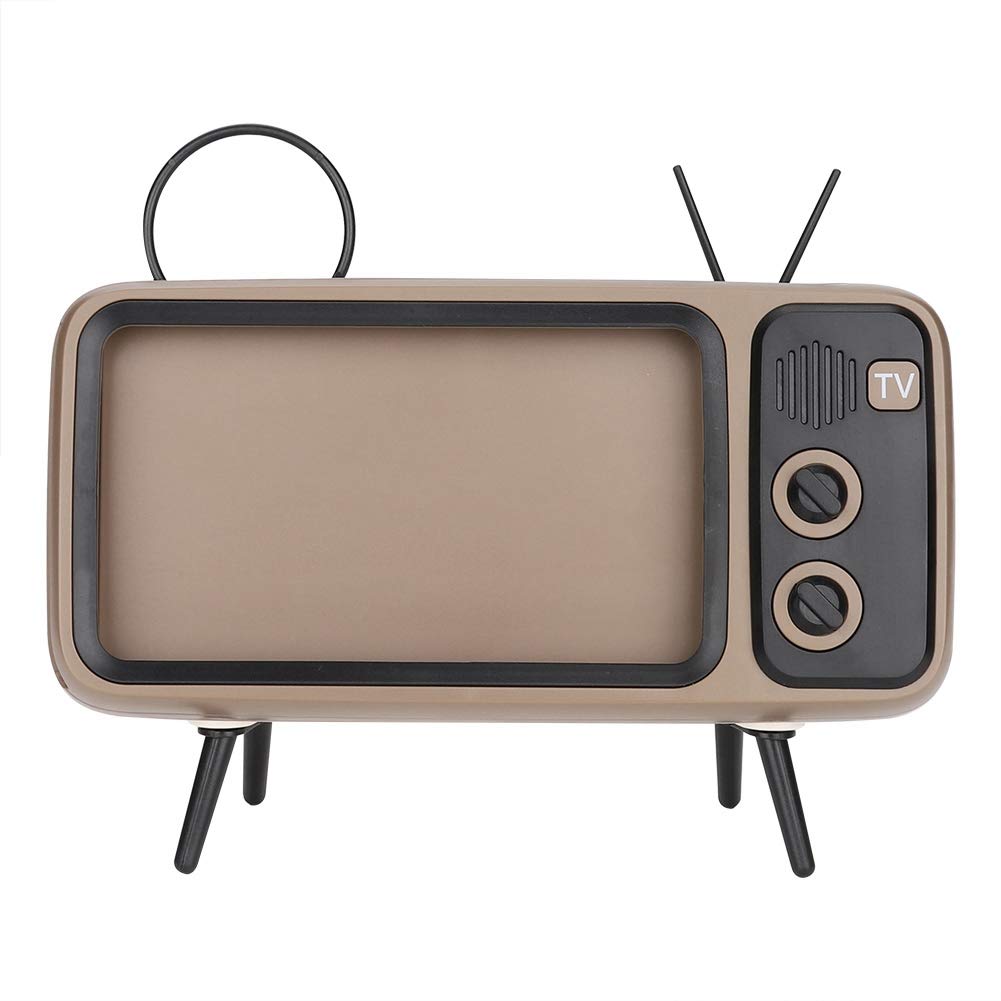 Retro TV Shaped Portable Bluetooth Speaker - Wireless Mini Stereo Loudspeaker with Phone Stand for Outdoor, Travel & Home Use (6 Inch, Gray) - Perfect for Camping, Beach Parties & Room Decor