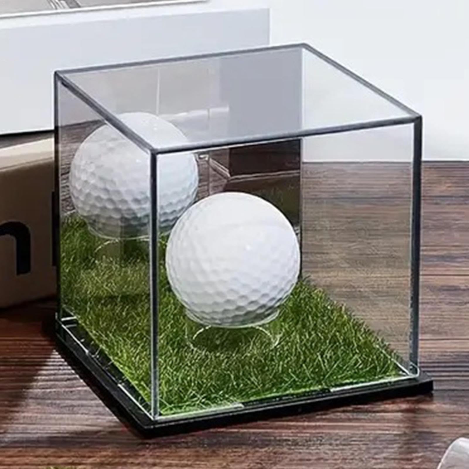 2X Clear Acrylic Golf Ball Display Case - Single Golf Ball Cube Holder with Dust Protection for Collectors & Enthusiasts | Perfect for Home, Office, or Golf Club Showcase