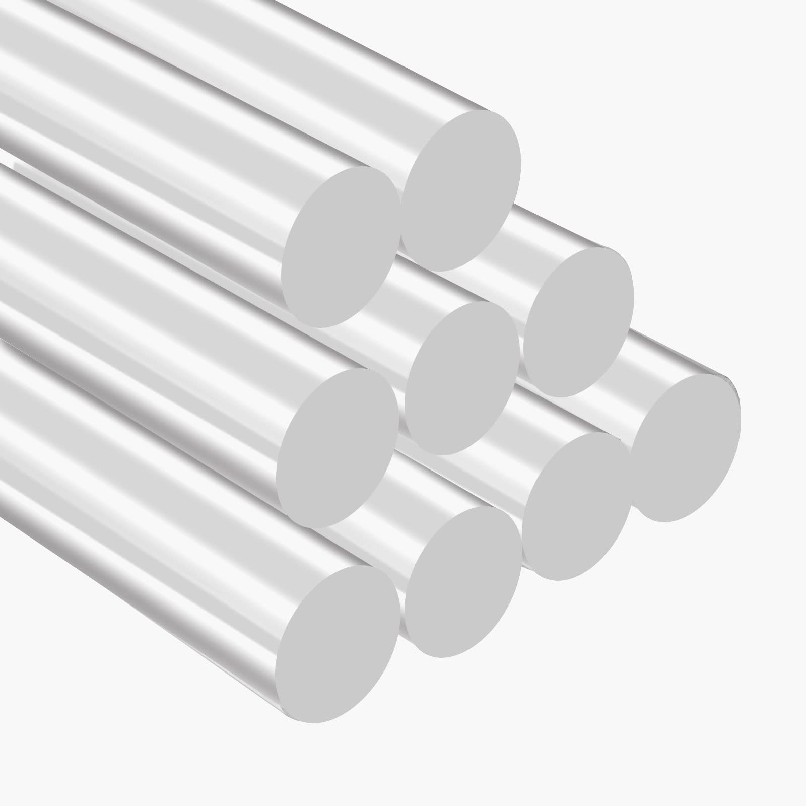 10 Pack Clear Acrylic Rods 10