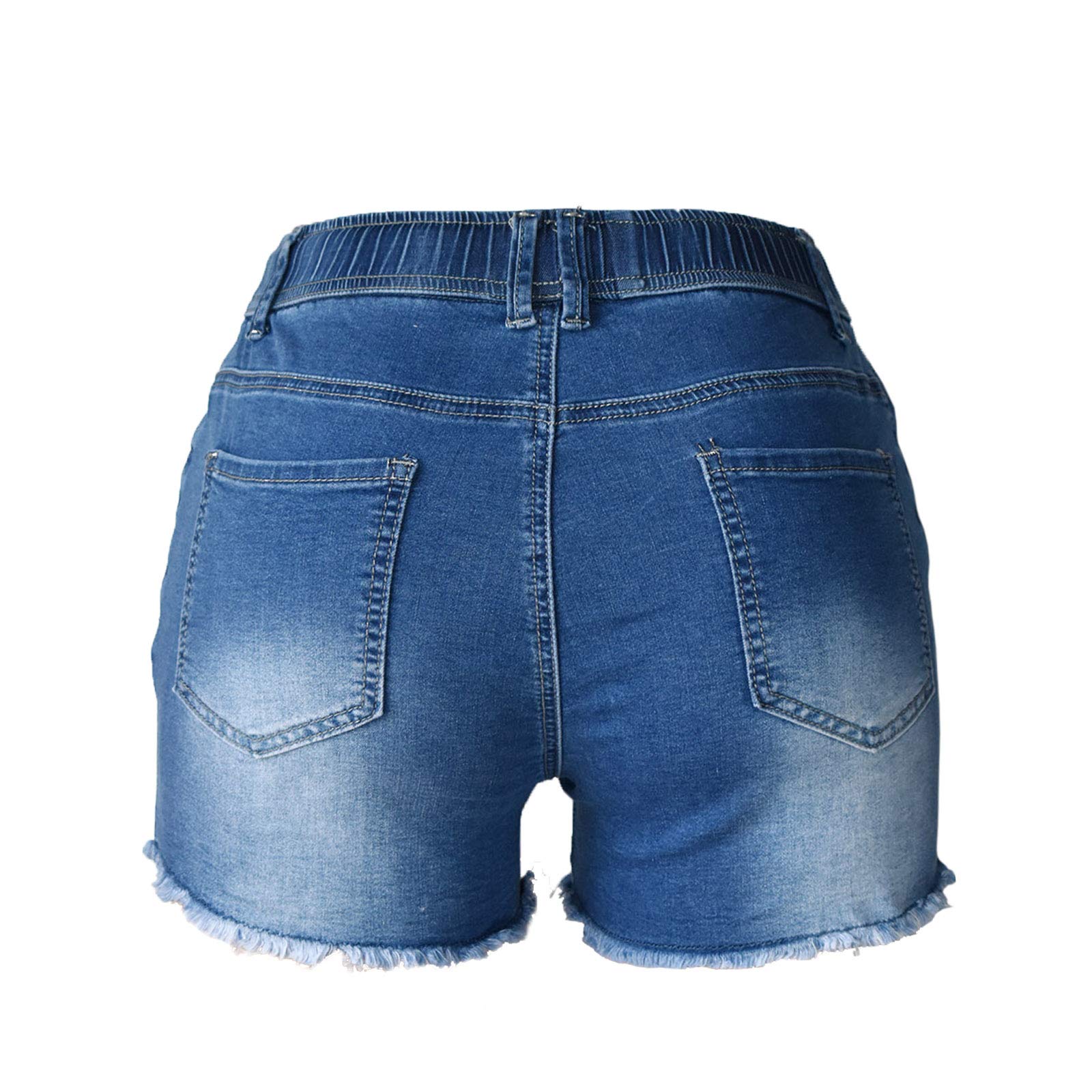 Atditama Women's Ripped Denim Shorts - Stretch Skinny High Waist Frayed Jean Shorts for Summer | Beach Outfits, Casual Wear & Street Style Fashion
