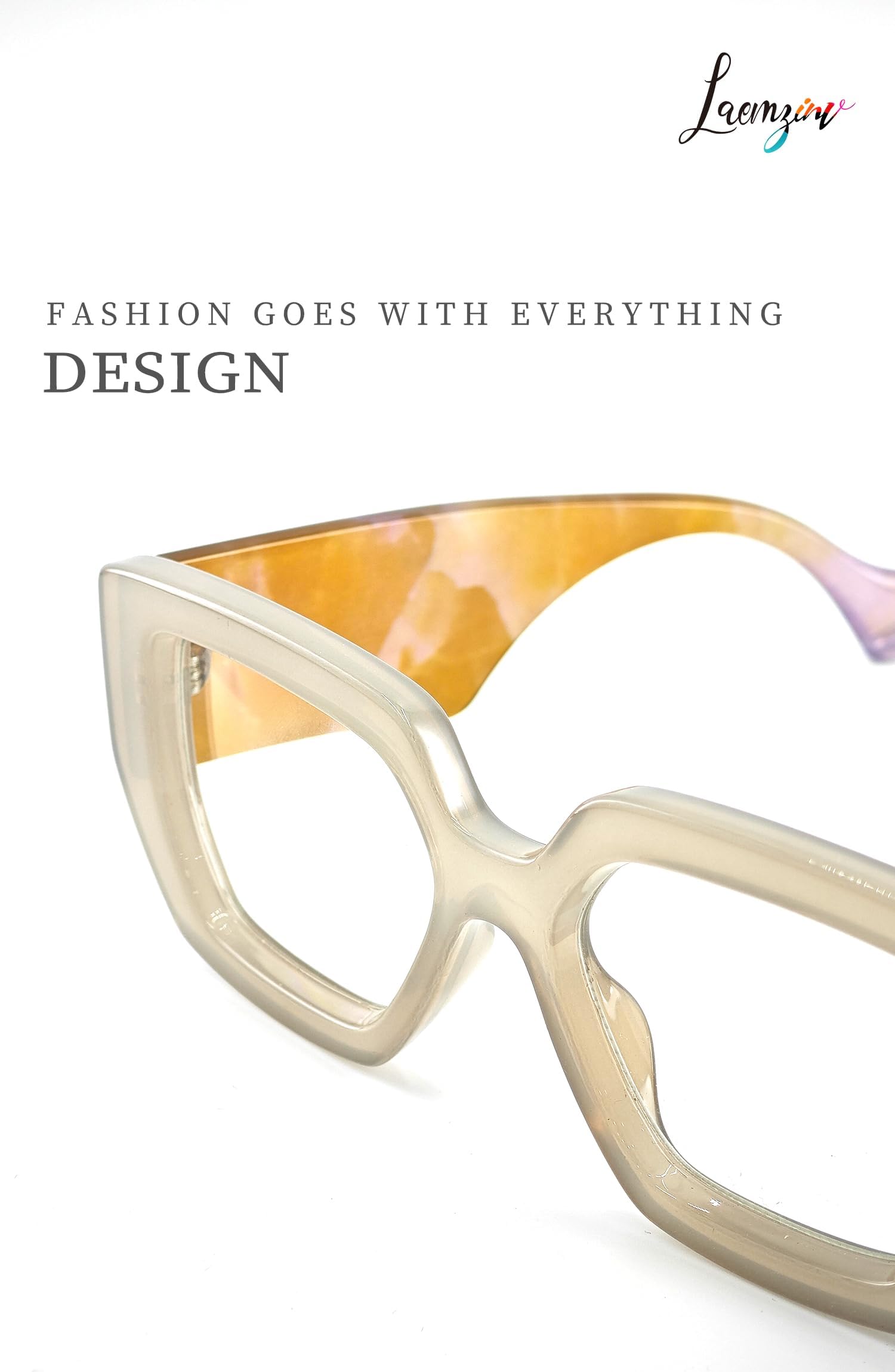 Blue Light Blocking Glasses for Women - Oversized Square Thick Frame Computer & Gaming Glasses - Reduce Eye Strain for Work, Reading & Screen Time