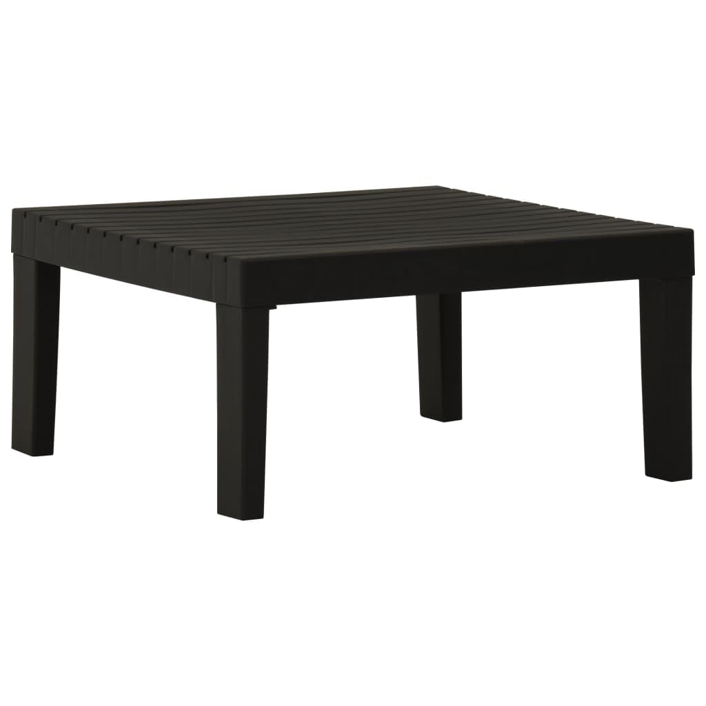 vidaXL Outdoor Patio Lounge Table - Durable Plastic Square Table for Garden, Poolside & Balcony - Easy Assembly & Cleaning - Lightweight Portable Design in Gray - Perfect for BBQs, Parties & Relaxing Outdoors