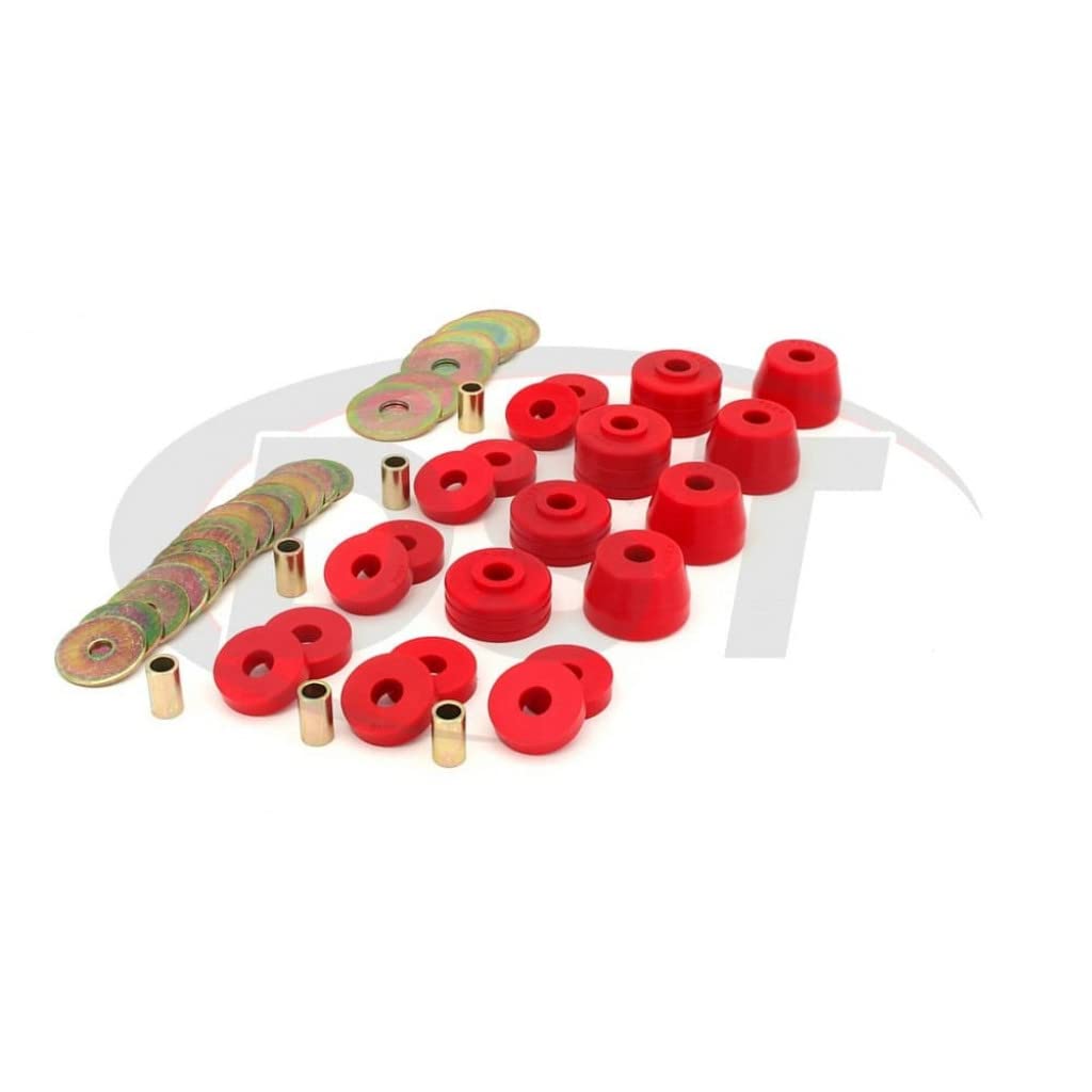 Energy Suspension Body Mount Bushing Kit for 1974 Dodge RamCharger - Red (Part# 5.4102R) | Heavy-Duty Rubber Replacement | Improves Ride Comfort & Reduces Vibration - Perfect for Off-Roading & Classic Truck Restoration