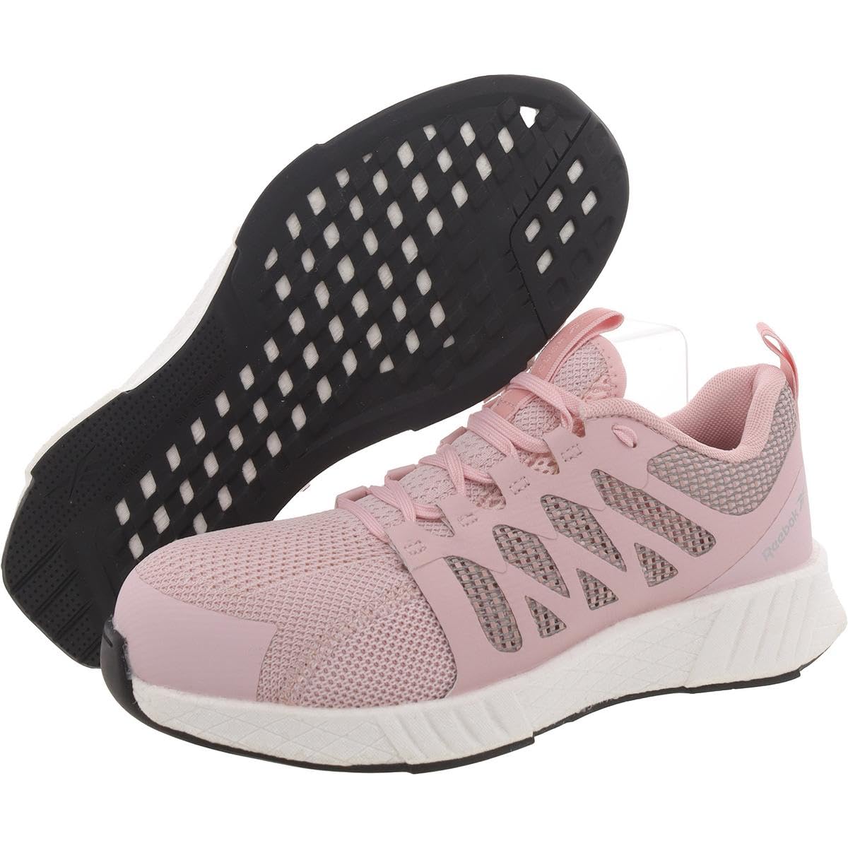 Reebok Women's RB349 Fusion Flexweave Work Safety Shoes - Pink Non-Slip Construction Shoes for Women | Comfortable & Durable for Work, Walking & Outdoor Activities