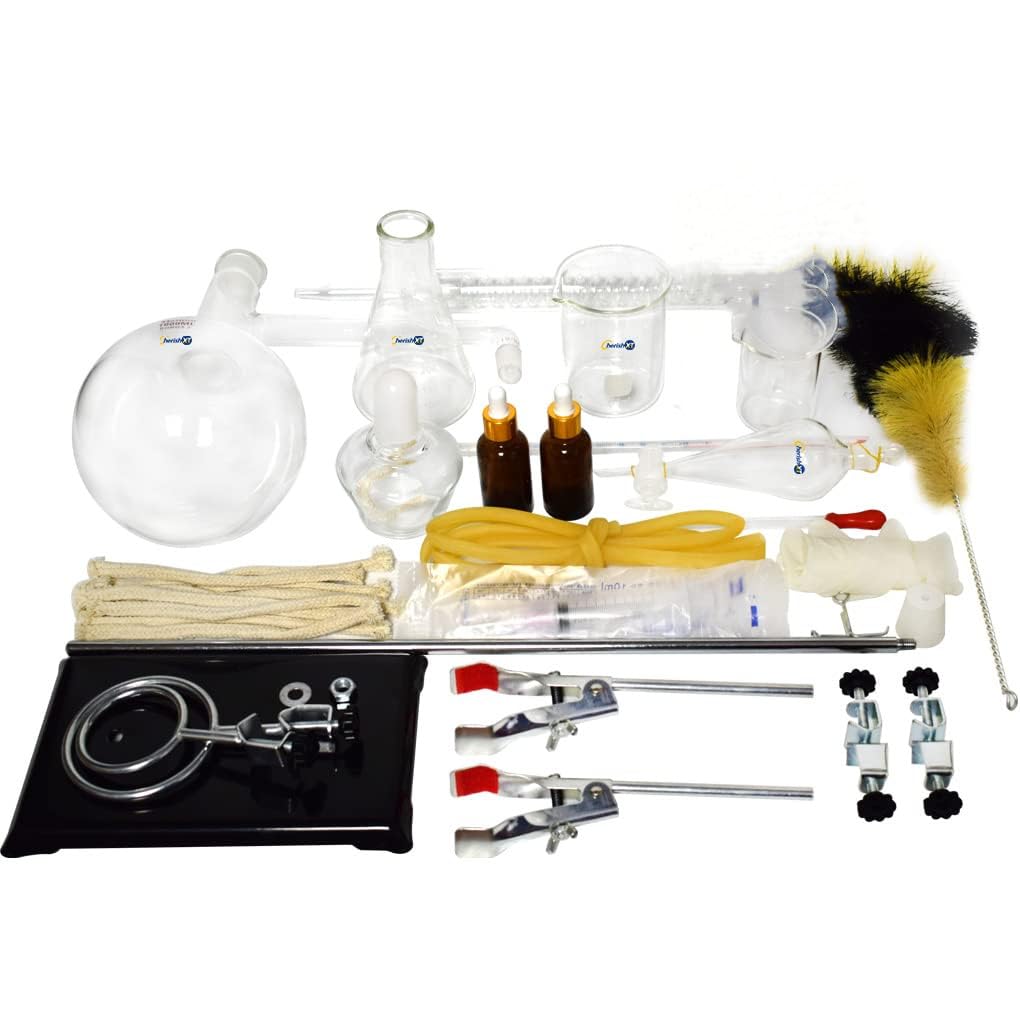 1000ML Essential Oil Distillation Kit - Glass Distillation Apparatus with Condenser & Flask for Home Lab, Aromatherapy, Herbal Extraction & Water Purification | Perfect for DIY Essential Oils, Hydrosols & Distilled Water