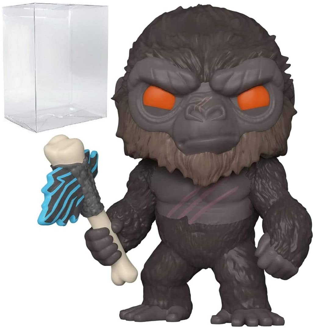 POP King Kong with Battle Axe 1021 - Godzilla vs Kong Movie Vinyl Collectible Figure (Includes Display Protector Case) - Perfect for Home Decor, Office Display & Anime Collections